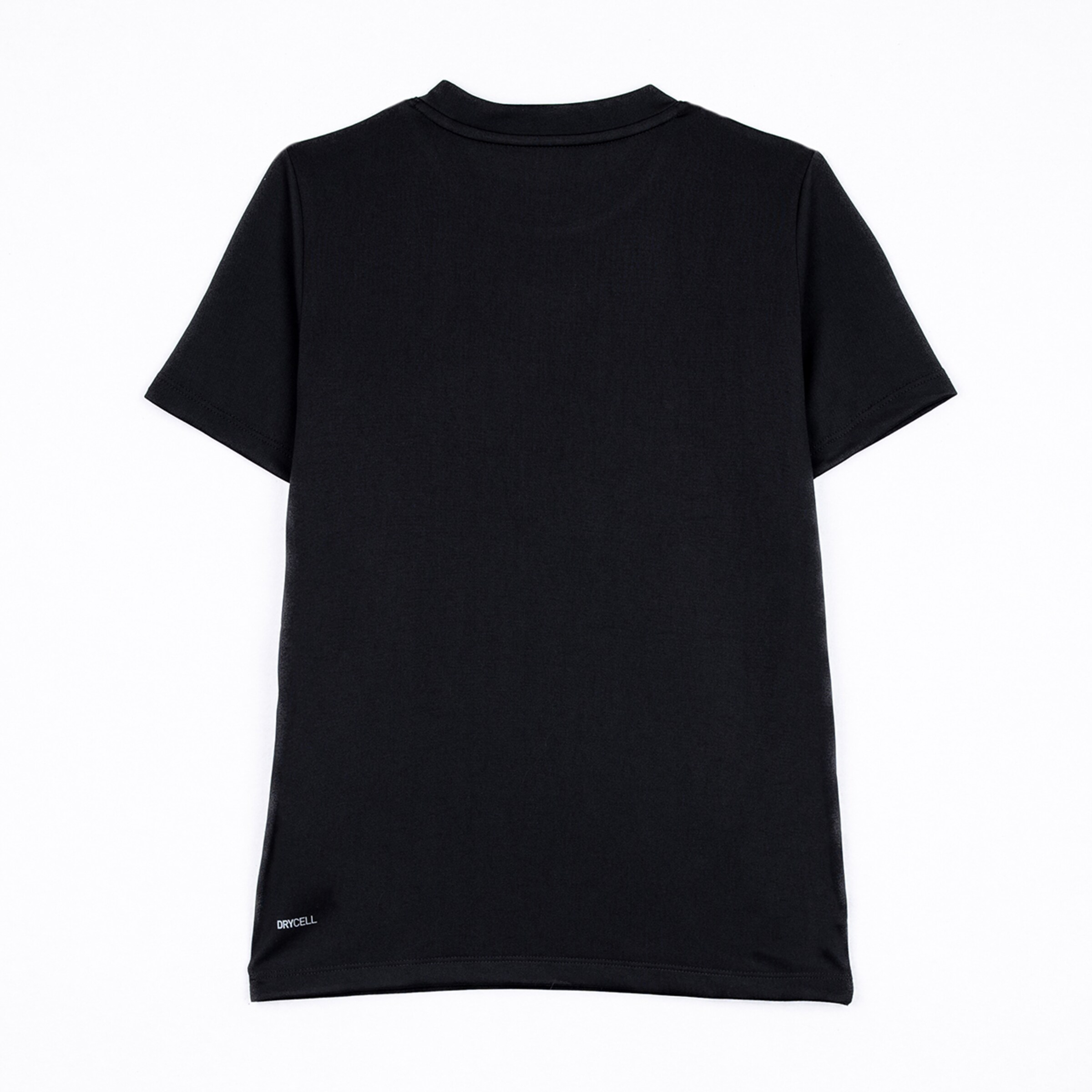 Back view of a black t-shirt on a white background with a small 'DRYCELL' logo at the hem.