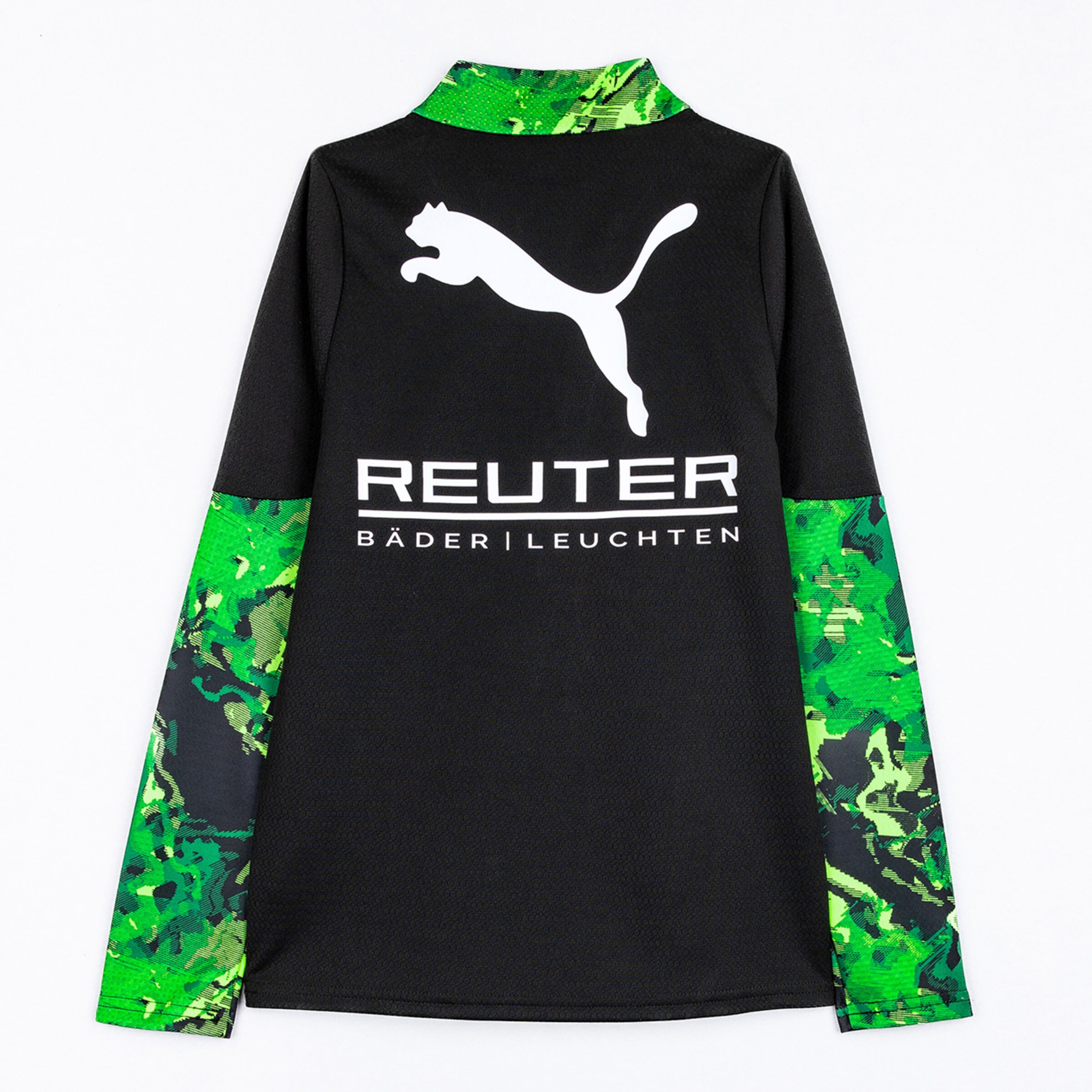 Langärmliges Fußballtrikot mit Puma-Logo und Reuter-Druck.