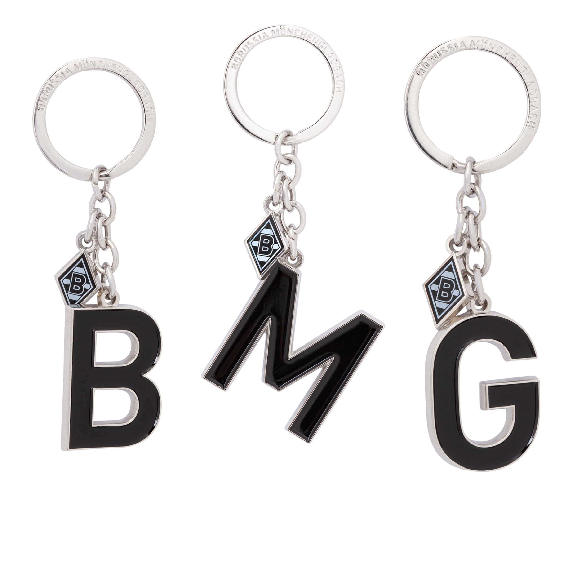 Schlüsselanhänger mit den Buchstaben B M und G von Borussia Mönchengladbach