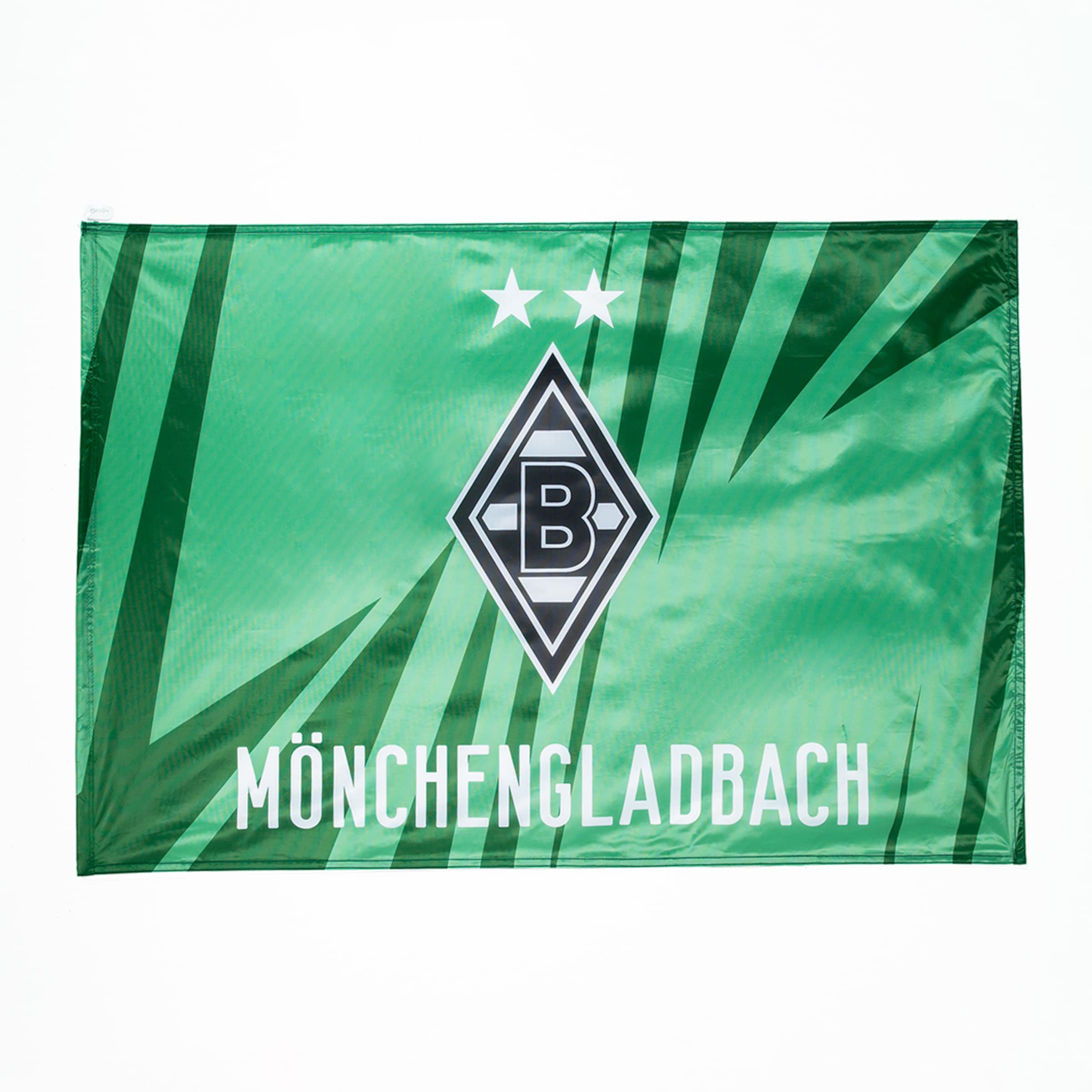 Flagge von Borussia Mönchengladbach mit dem Vereinslogo.