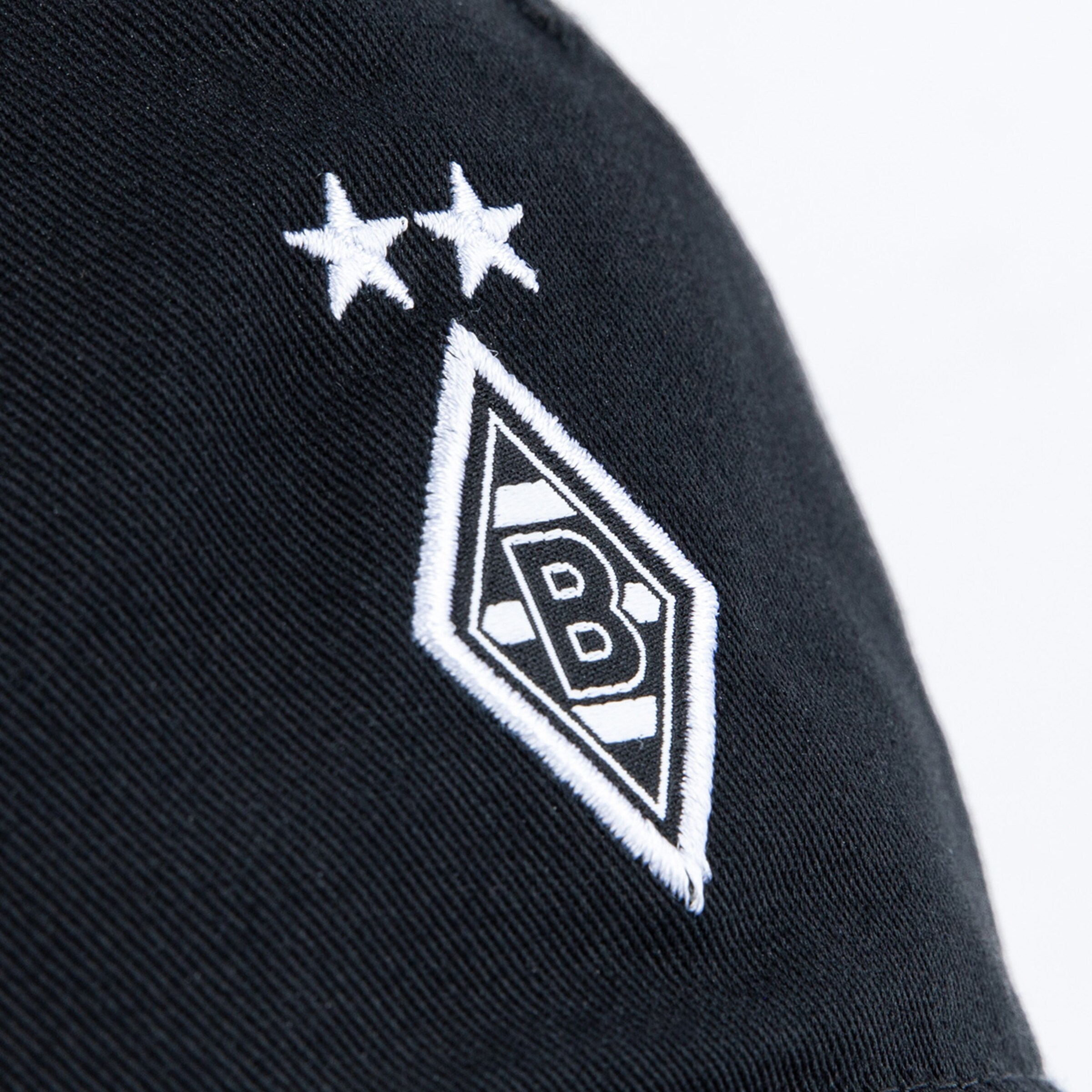 Schwarz-weiße Borussia Mönchengladbach Logo mit zwei Sternen