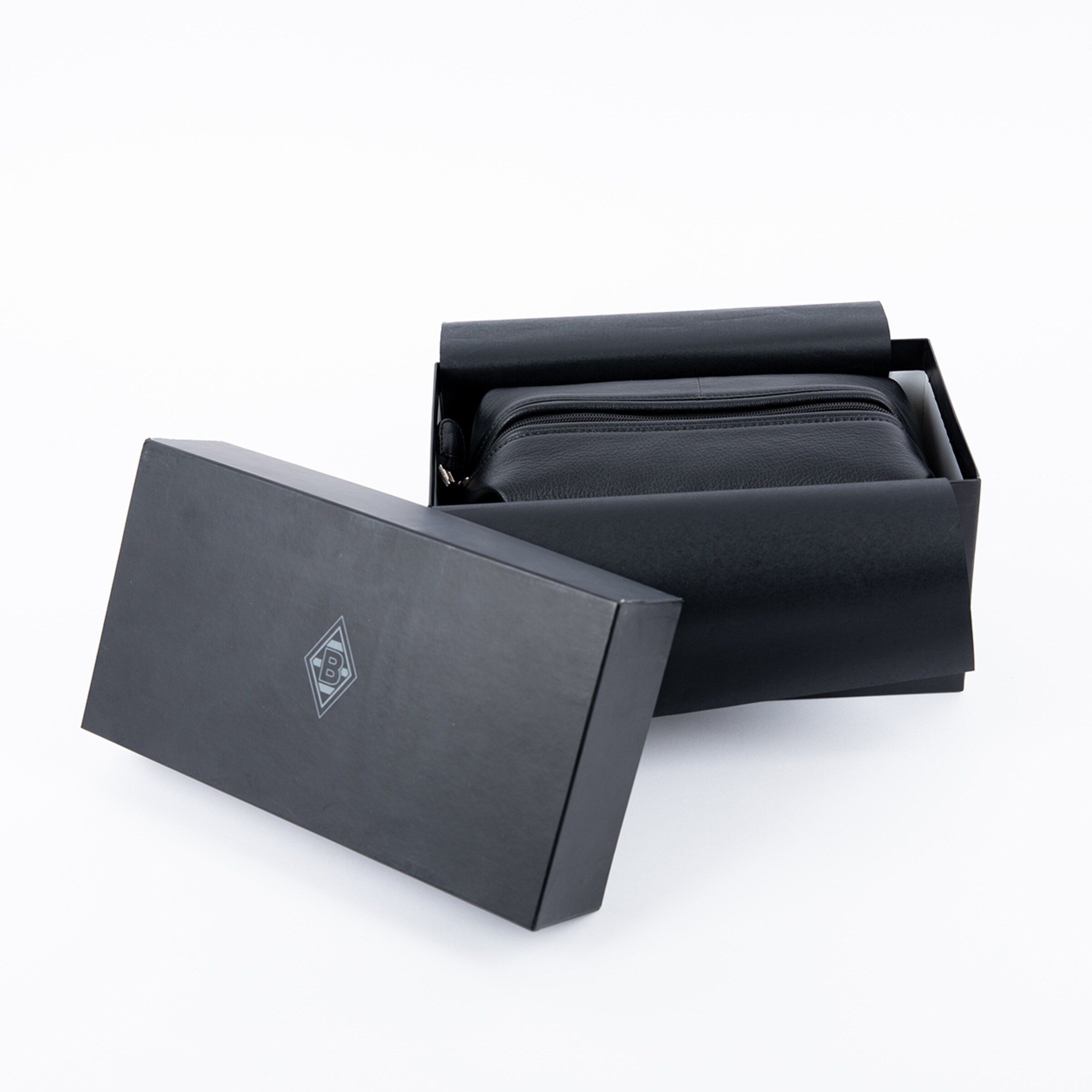 Schwarze Geldbörse von Borussia Mönchengladbach in Geschenkbox.