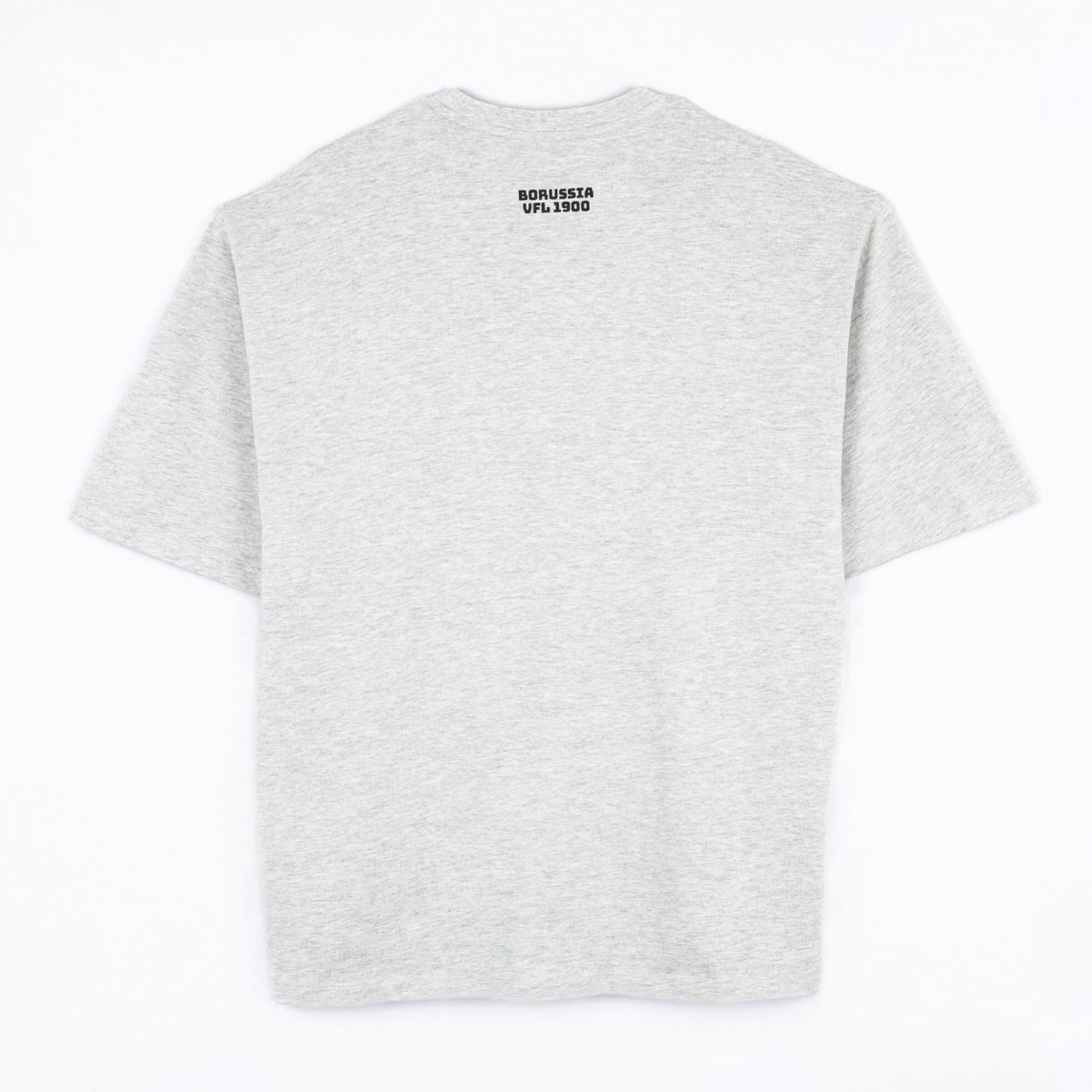 Graues T-Shirt mit aufgedrucktem Text BORUSSIA UFL 1900 auf dem Rücken.