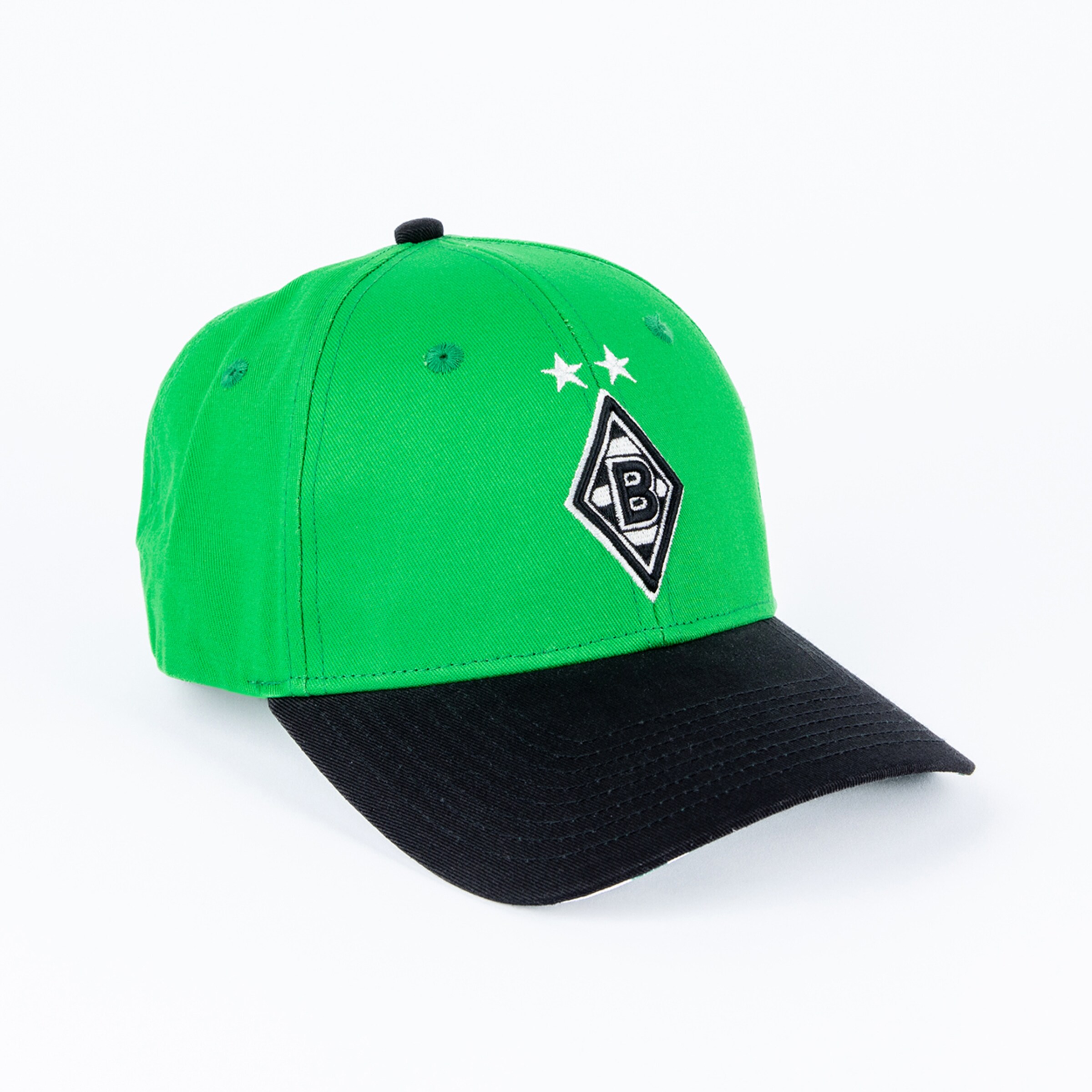 Grüne Basecap mit schwarzem Schild und Borussia Mönchengladbach-Logo.
