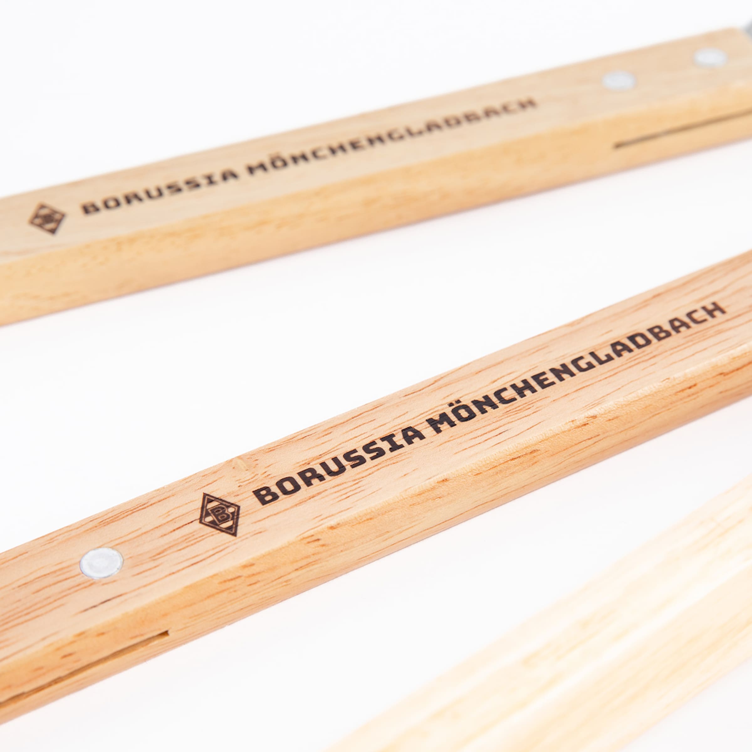 Wooden bars engraved with BORUSSIA MÖNCHENGLADBACH