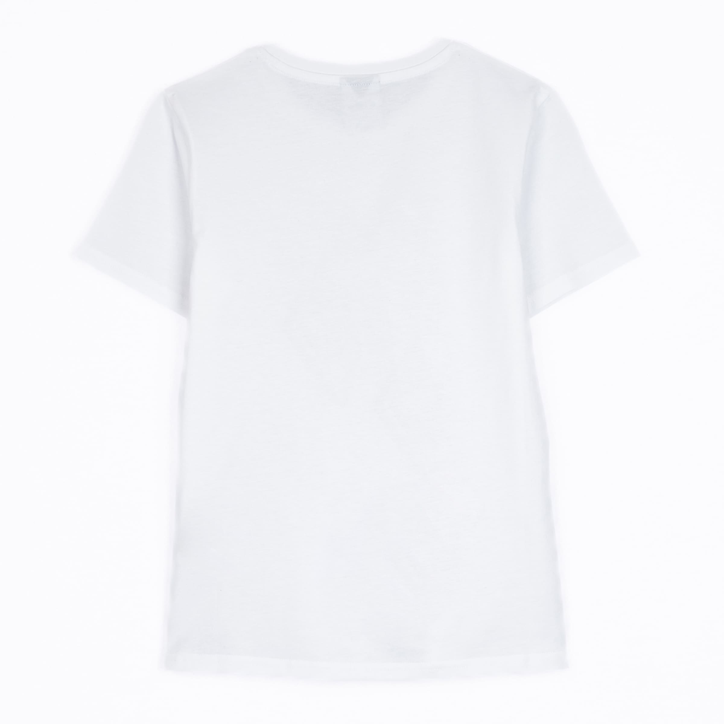 White short-sleeve t-shirt back view.