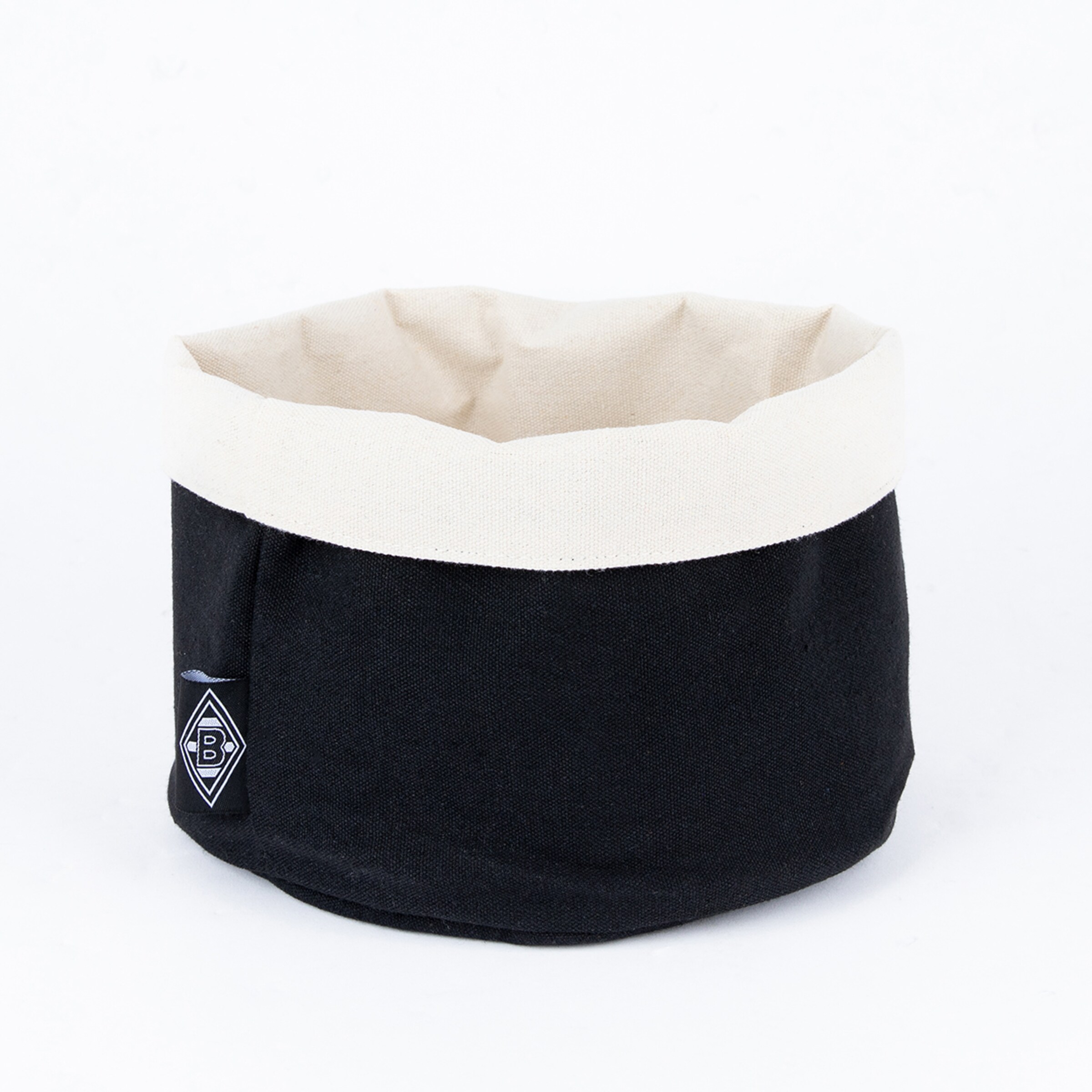 Black fabric box with cream-colored rim and Borussia Mönchengladbach logo.