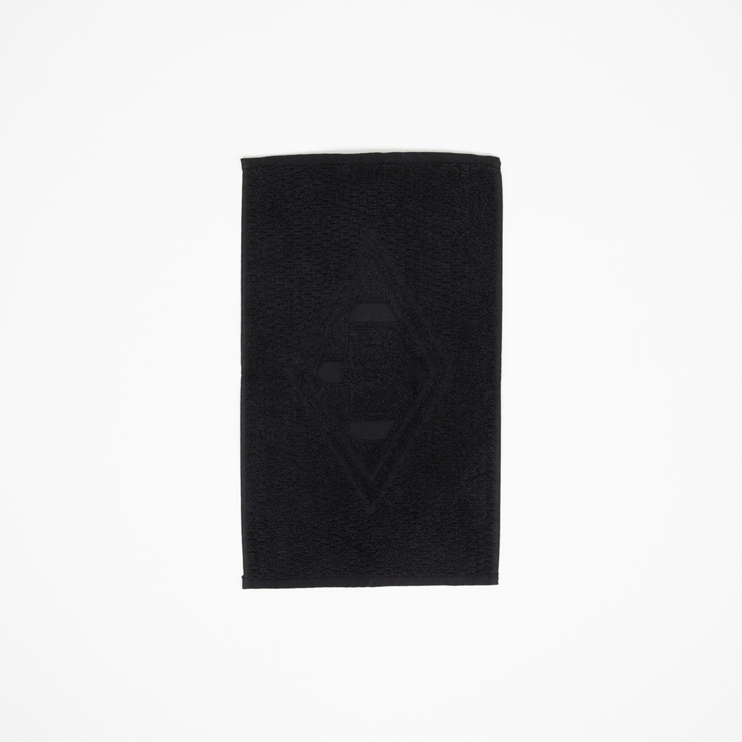 Schwarzes Handtuch mit aufgesticktem Borussia Mönchengladbach Logo.