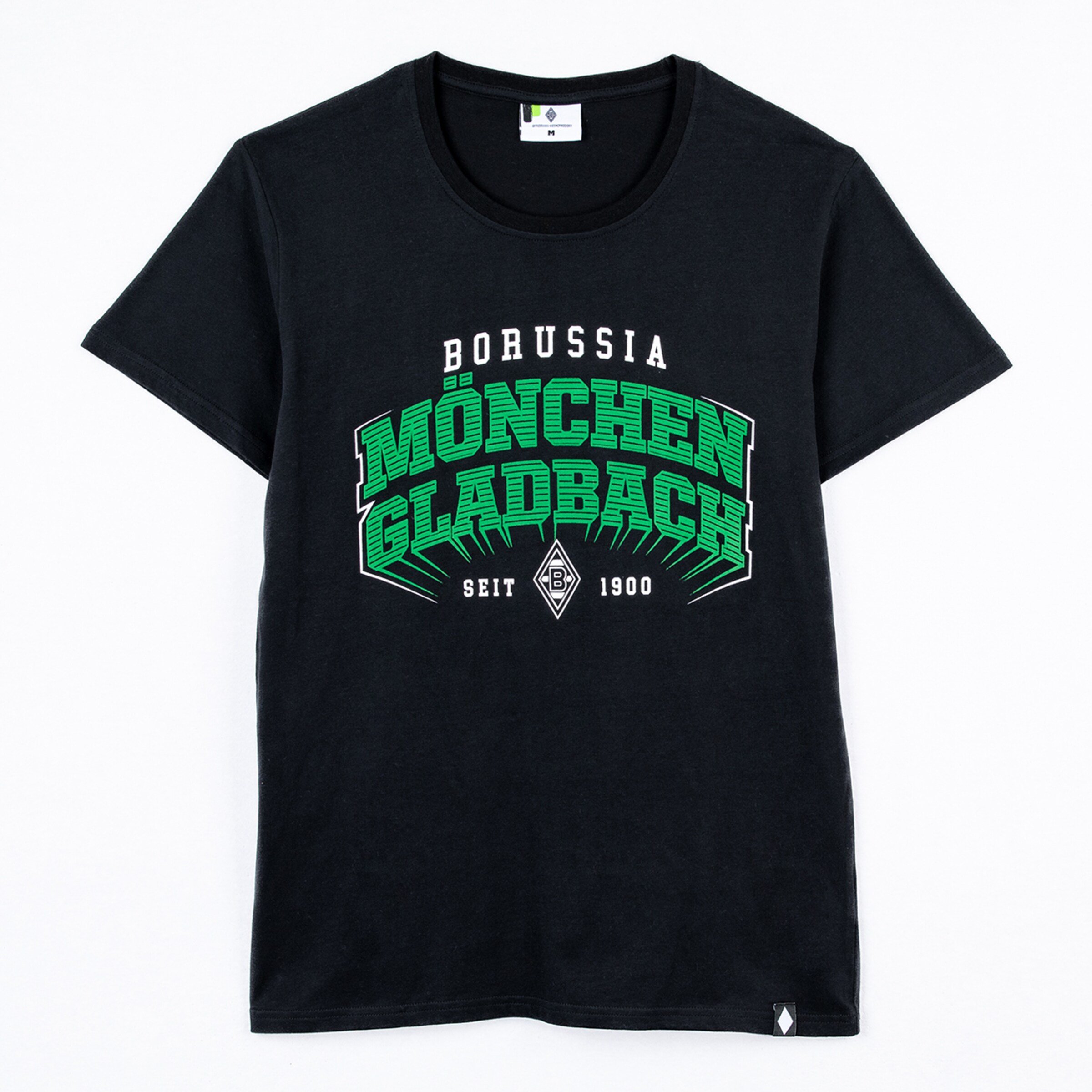 Black t-shirt featuring the text Borussia Mönchengladbach and the year since 1900.