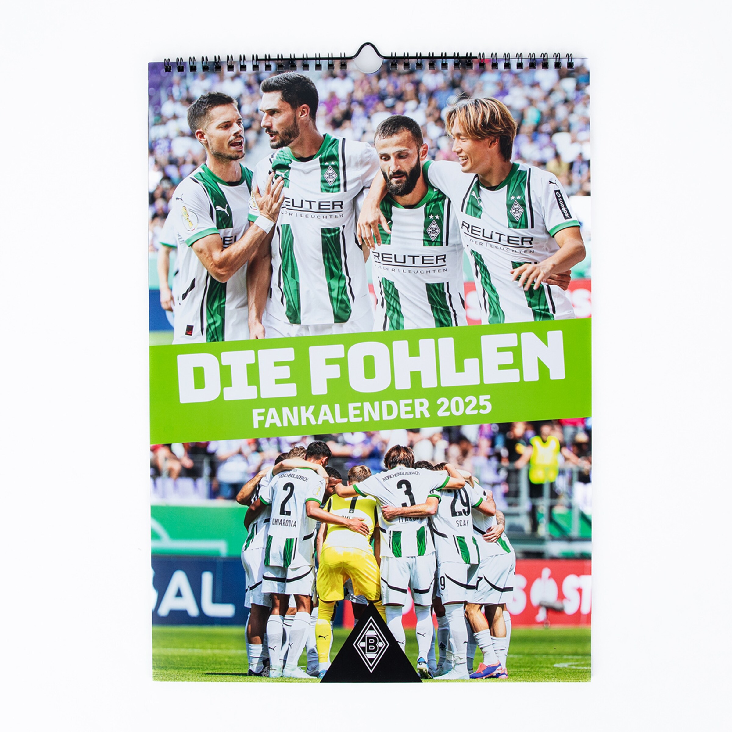 Kalender 2025 mit Fotos von Borussia Mönchengladbach Spielern.
