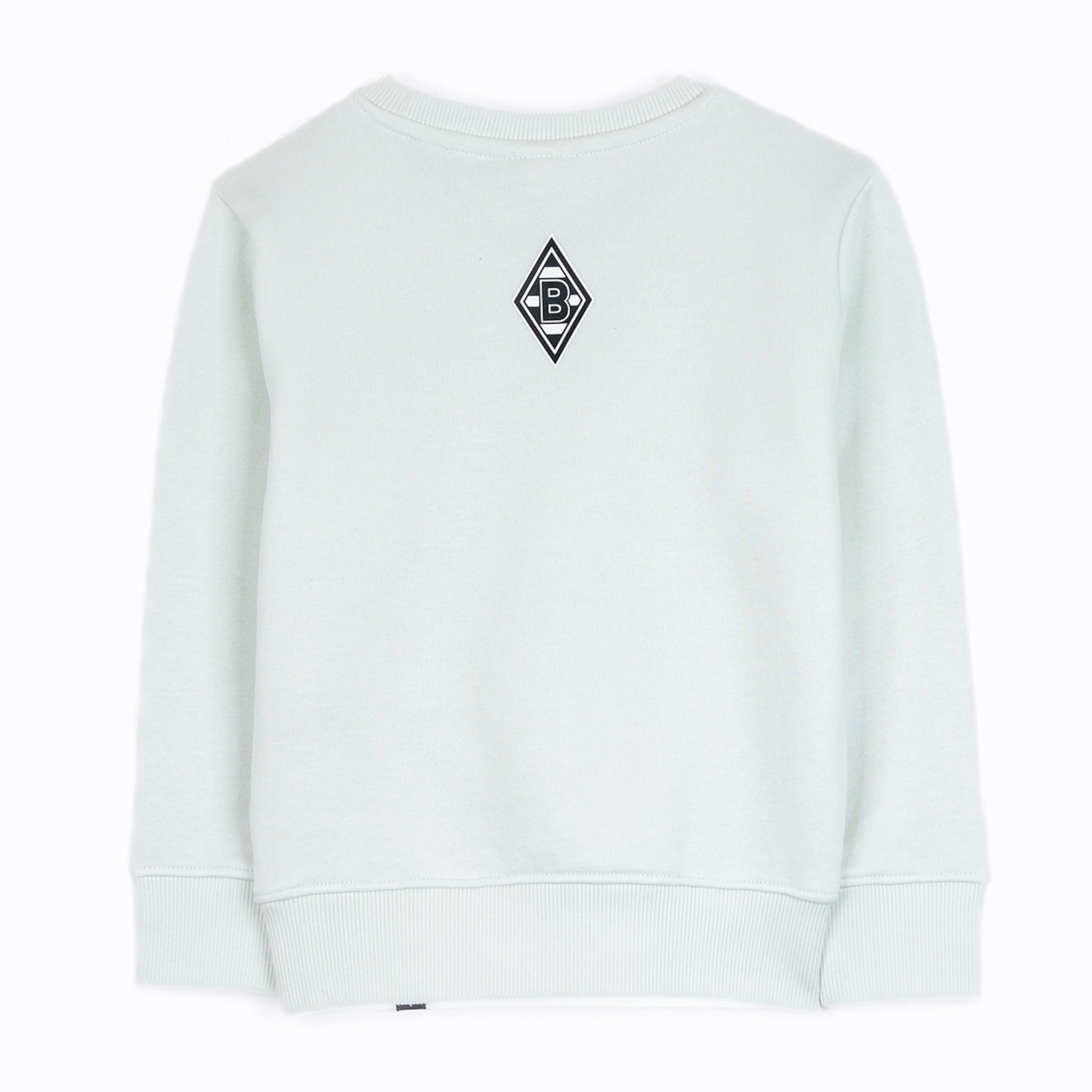 Gray sweatshirt with black Borussia Mönchengladbach logo on the back.