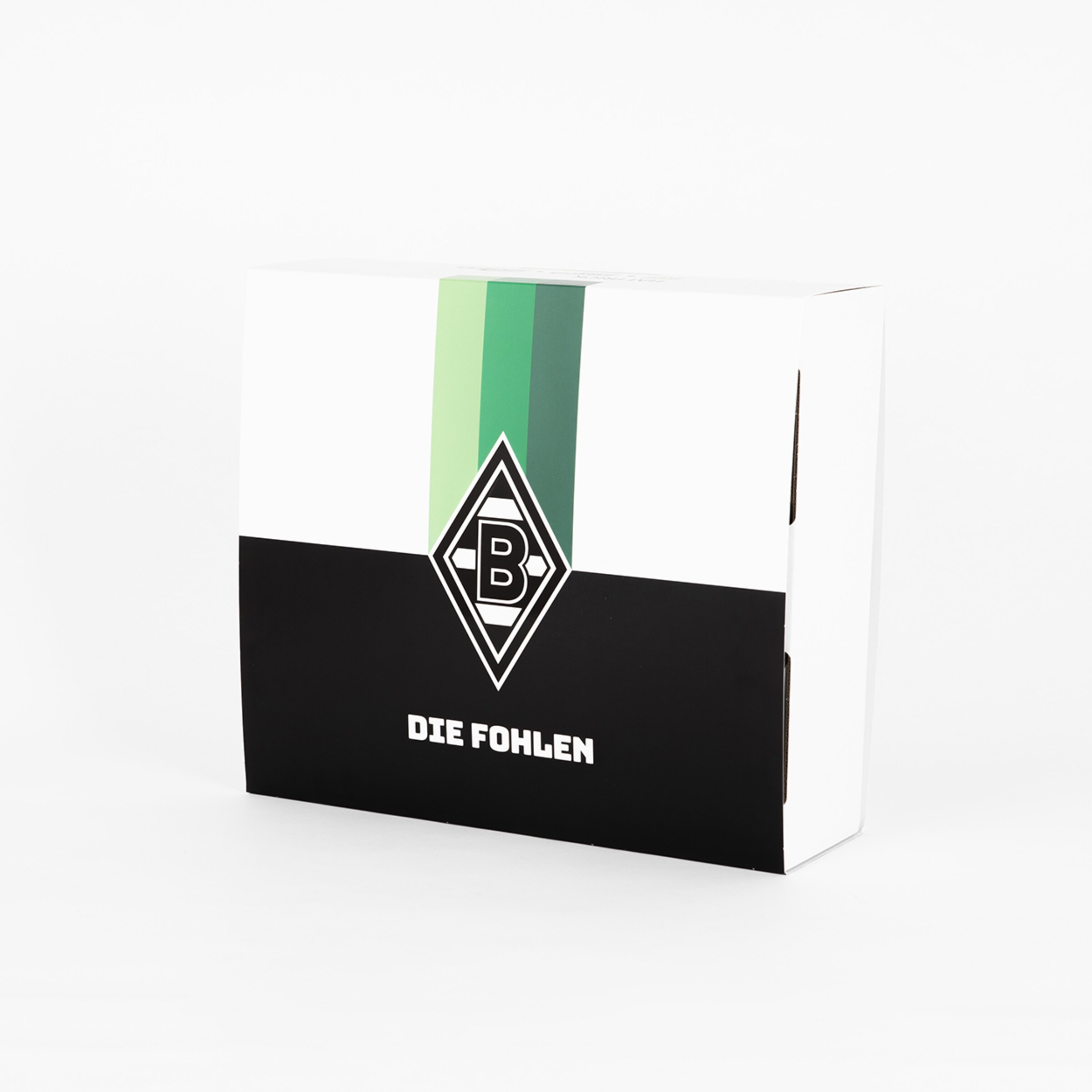 Verpackung des Borussia Mönchengladbach Merchandise mit dem Text DIE FOHLEN.