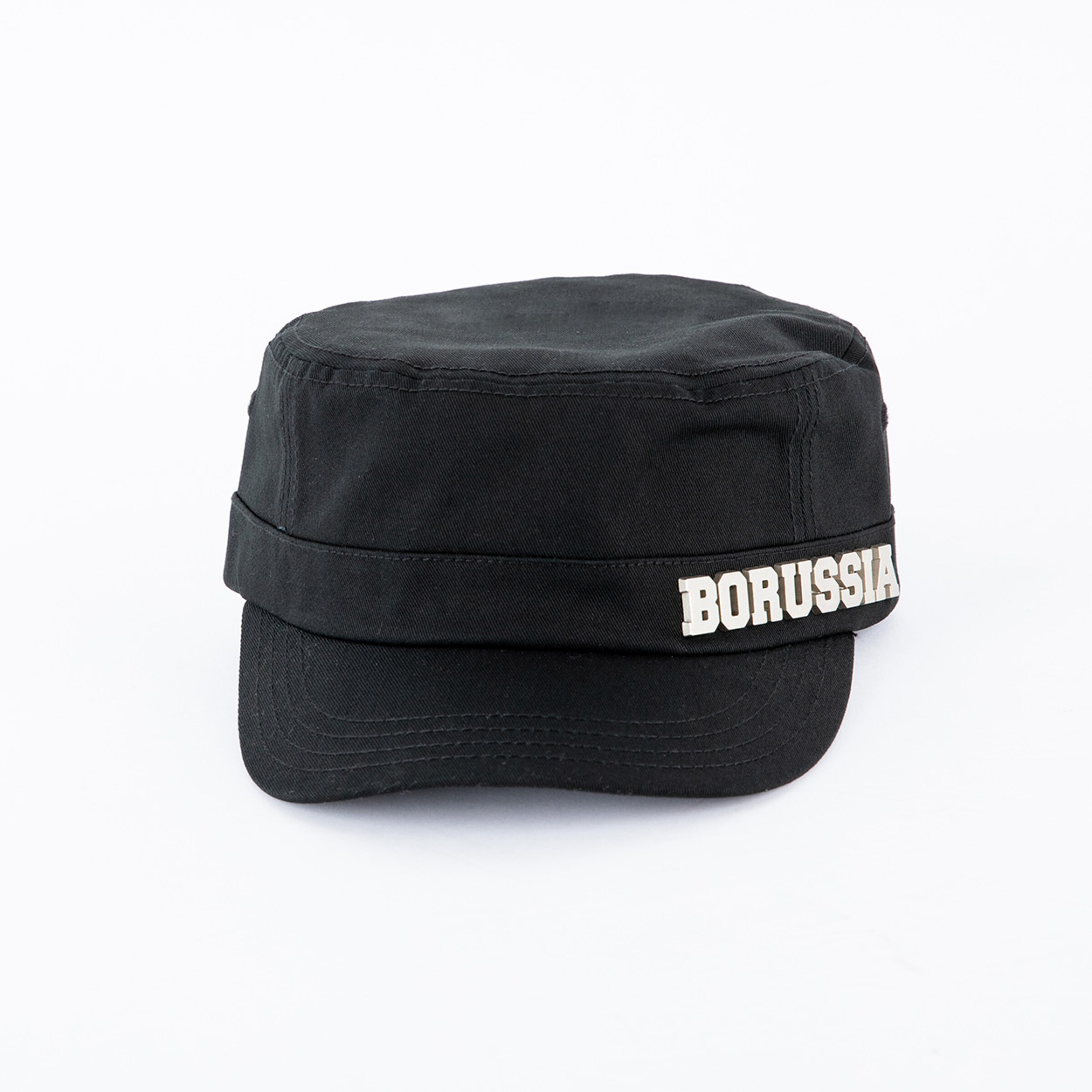 Schwarze Mütze mit dem Schriftzug BORUSSIA an der Seite.