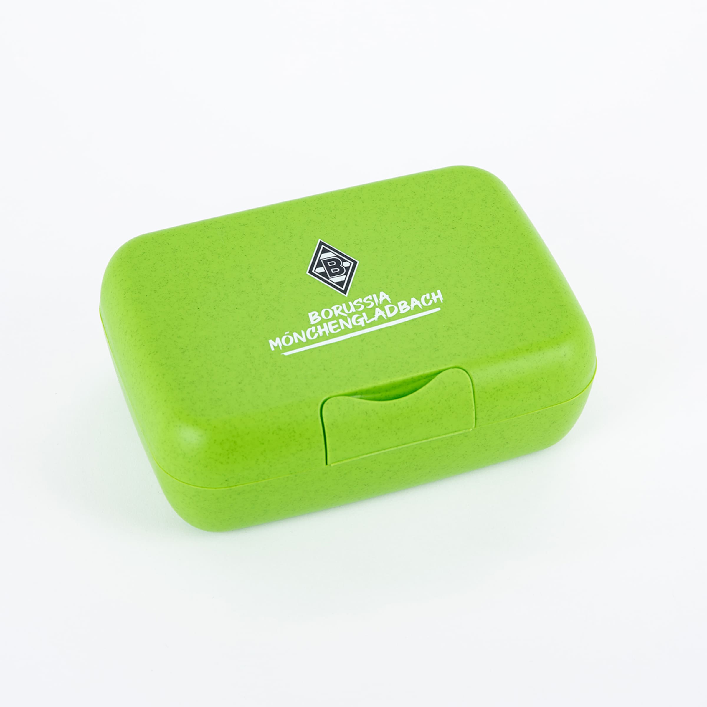 Grüne Box mit Borussia Mönchengladbach-Logo und Schriftzug.