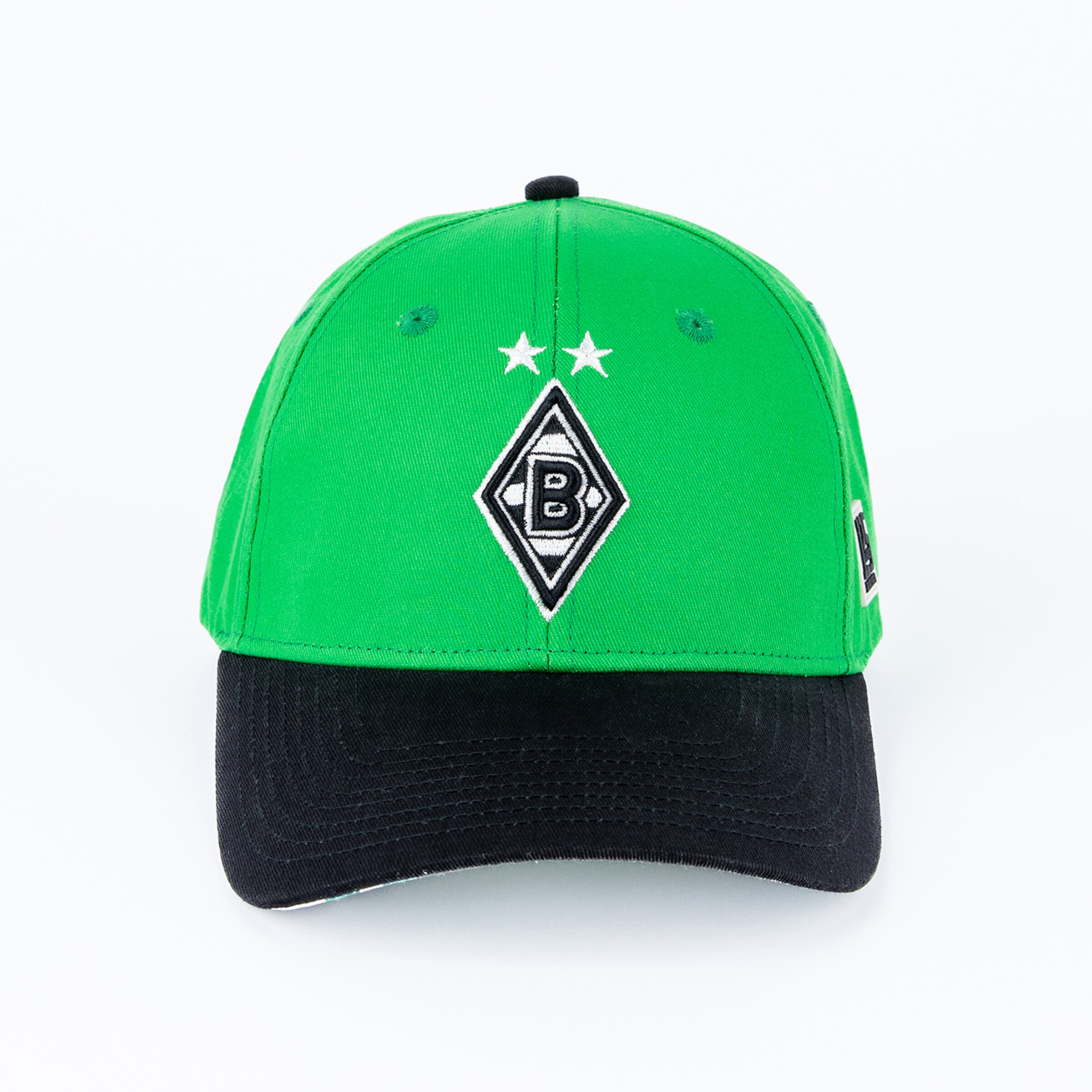 Grüner Borussia Mönchengladbach Cap mit schwarzem Schirm und Logo.