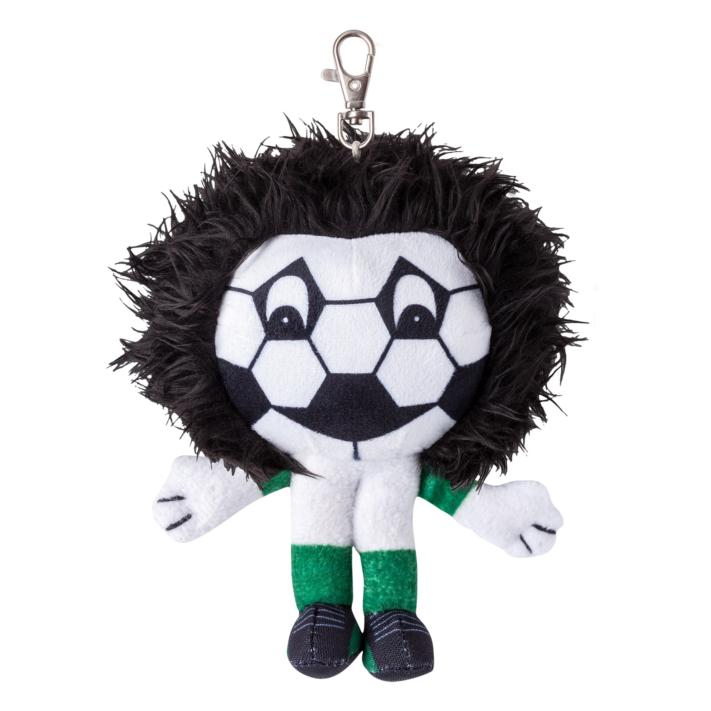 Jünter plush mascot keychain in soccer outfit