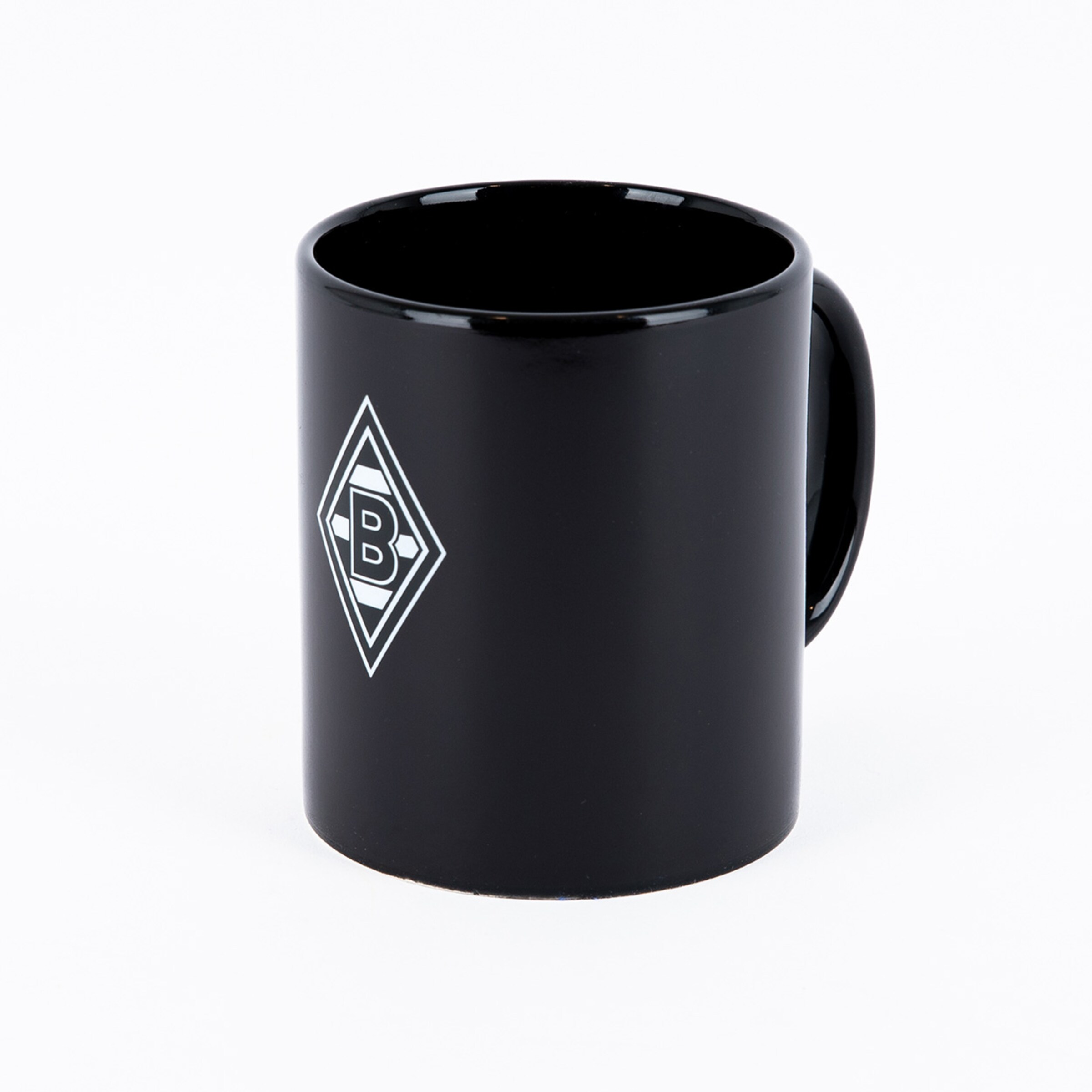 Schwarze Tasse mit dem Borussia Mönchengladbach Logo