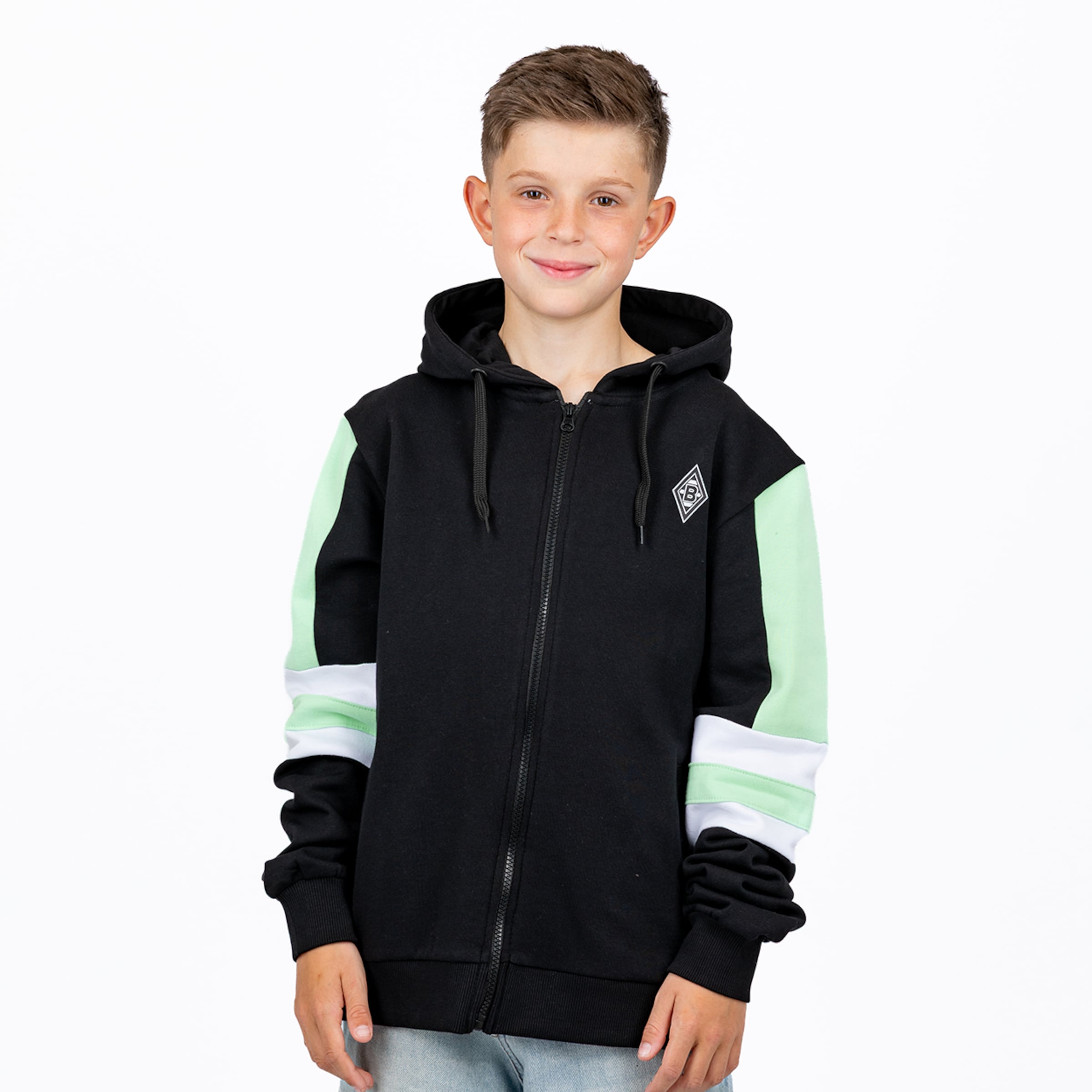 Kinder Sweatjacke "Green Stripe"