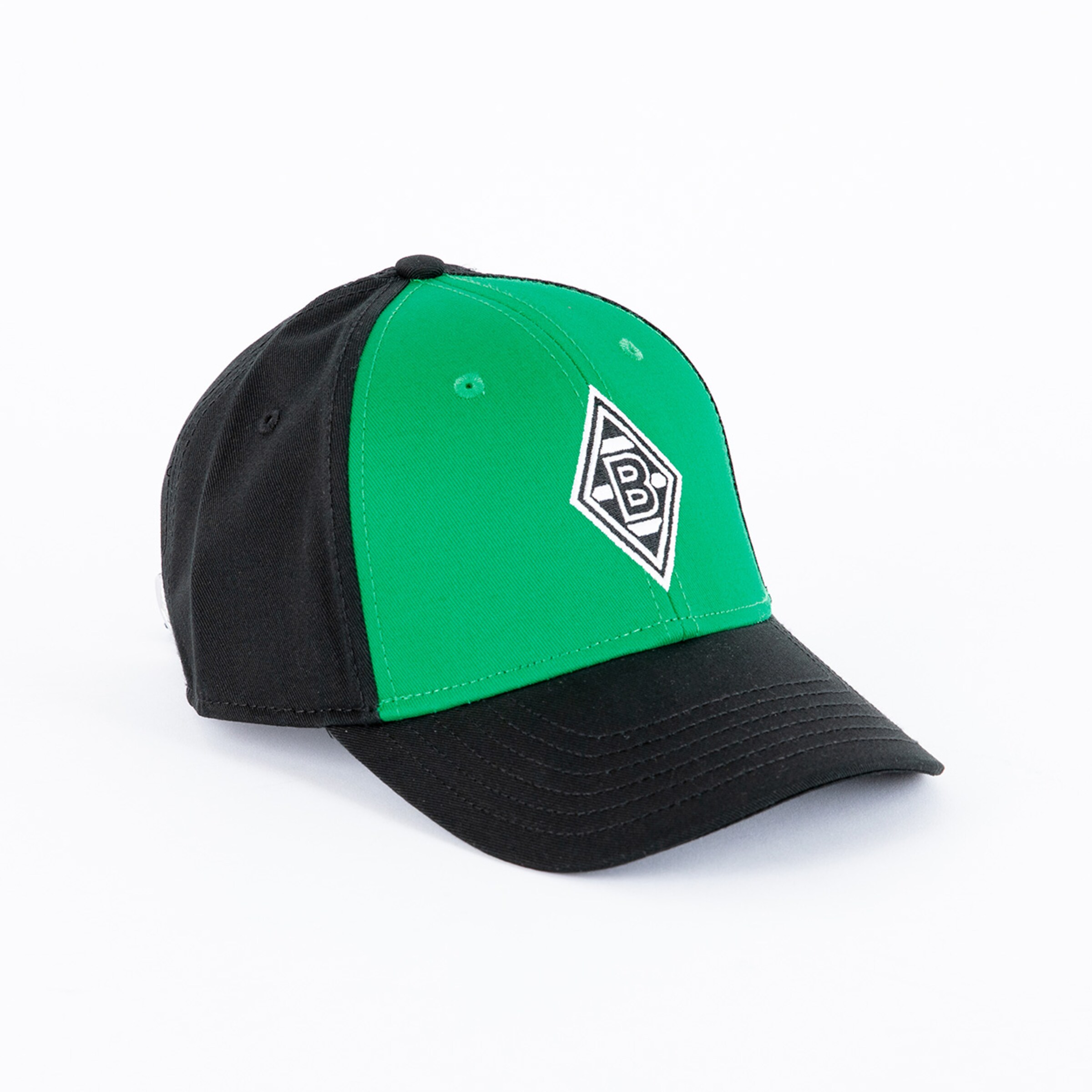 Schwarze und grüne Baseballkappe mit Borussia Mönchengladbach-Logo