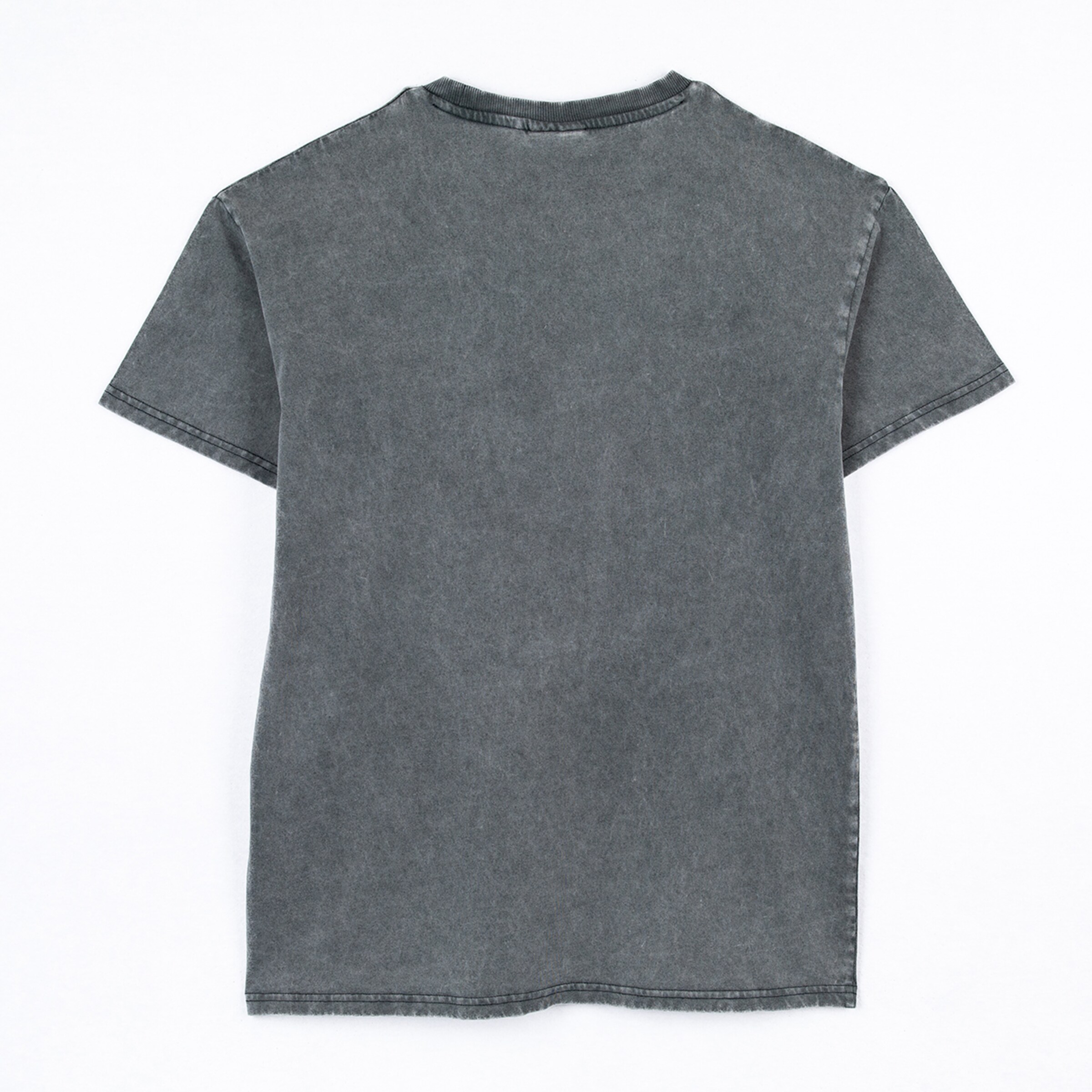 Graues T-Shirt ohne Aufdruck einfache Form.