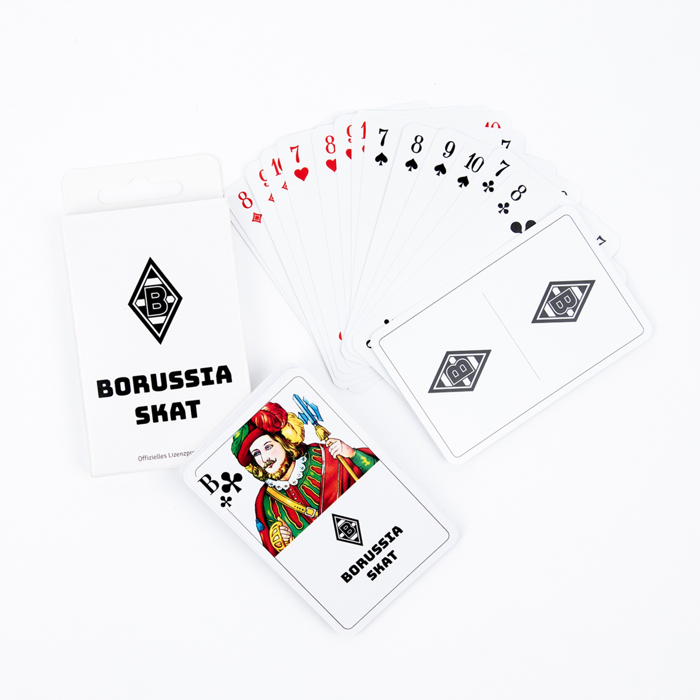 Skatkarte mit Borussia Mönchengladbach-Logo und -Motiv.