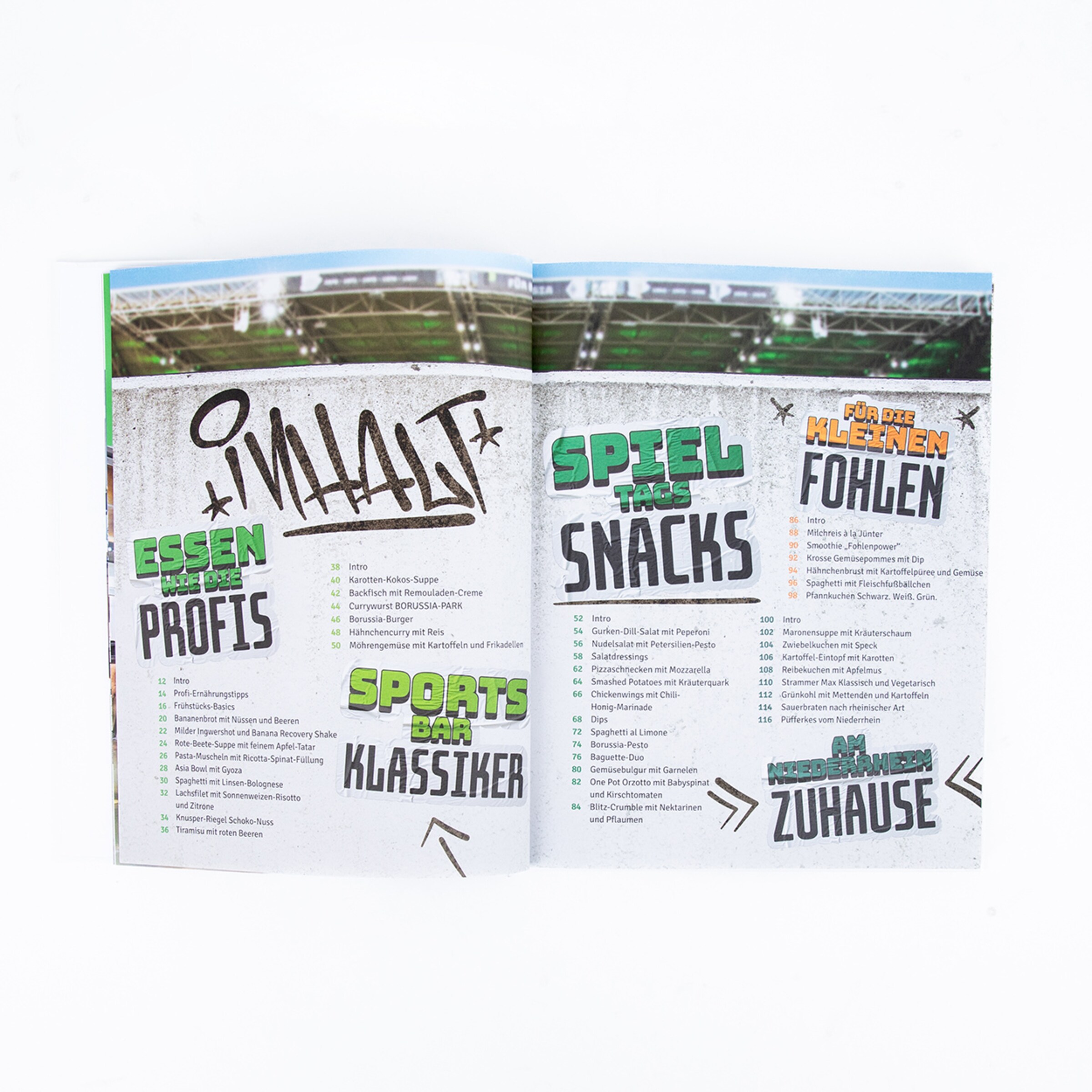 Contents of a food and drink menu listing various offerings.