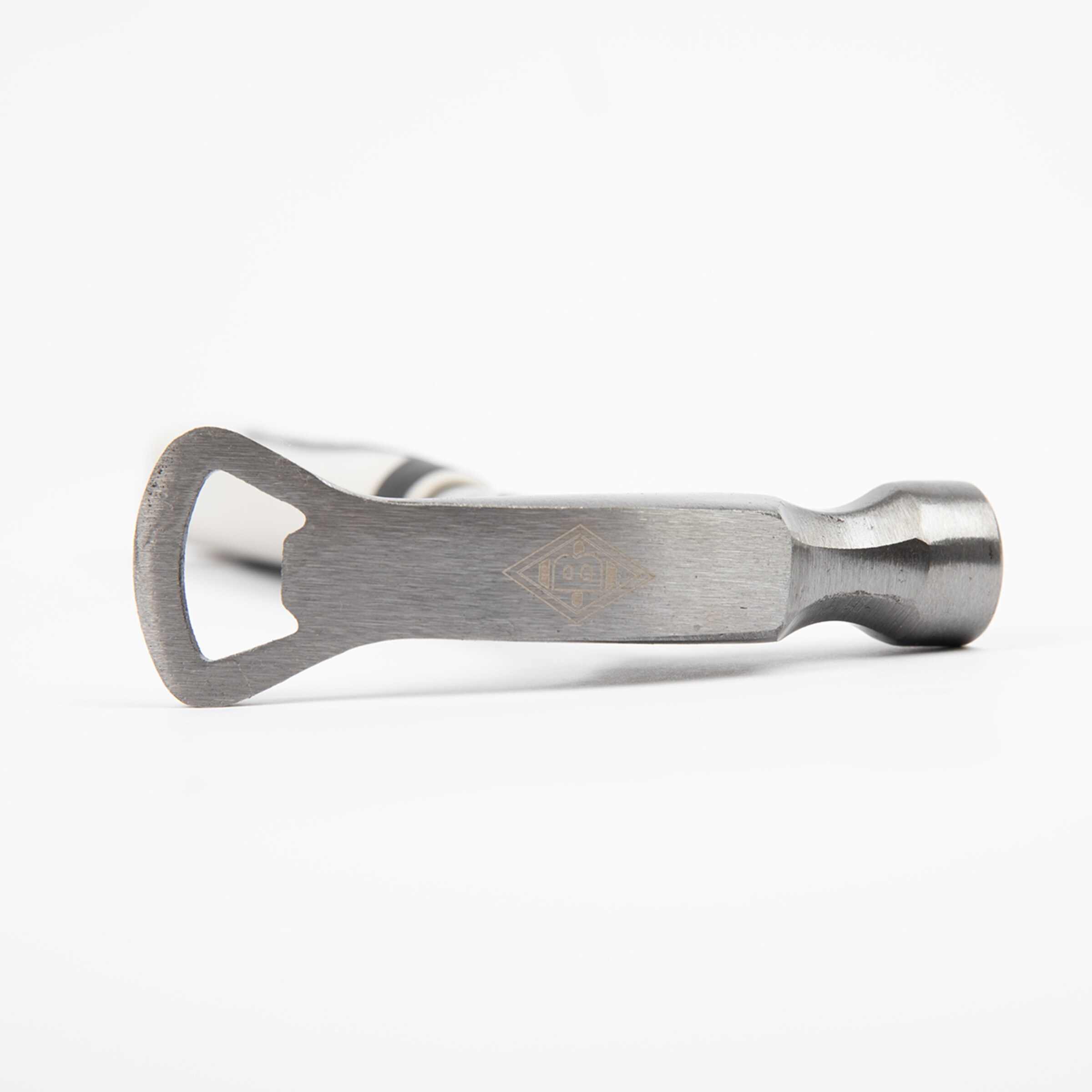Stainless steel tool with a bottle opener and ergonomic handle
