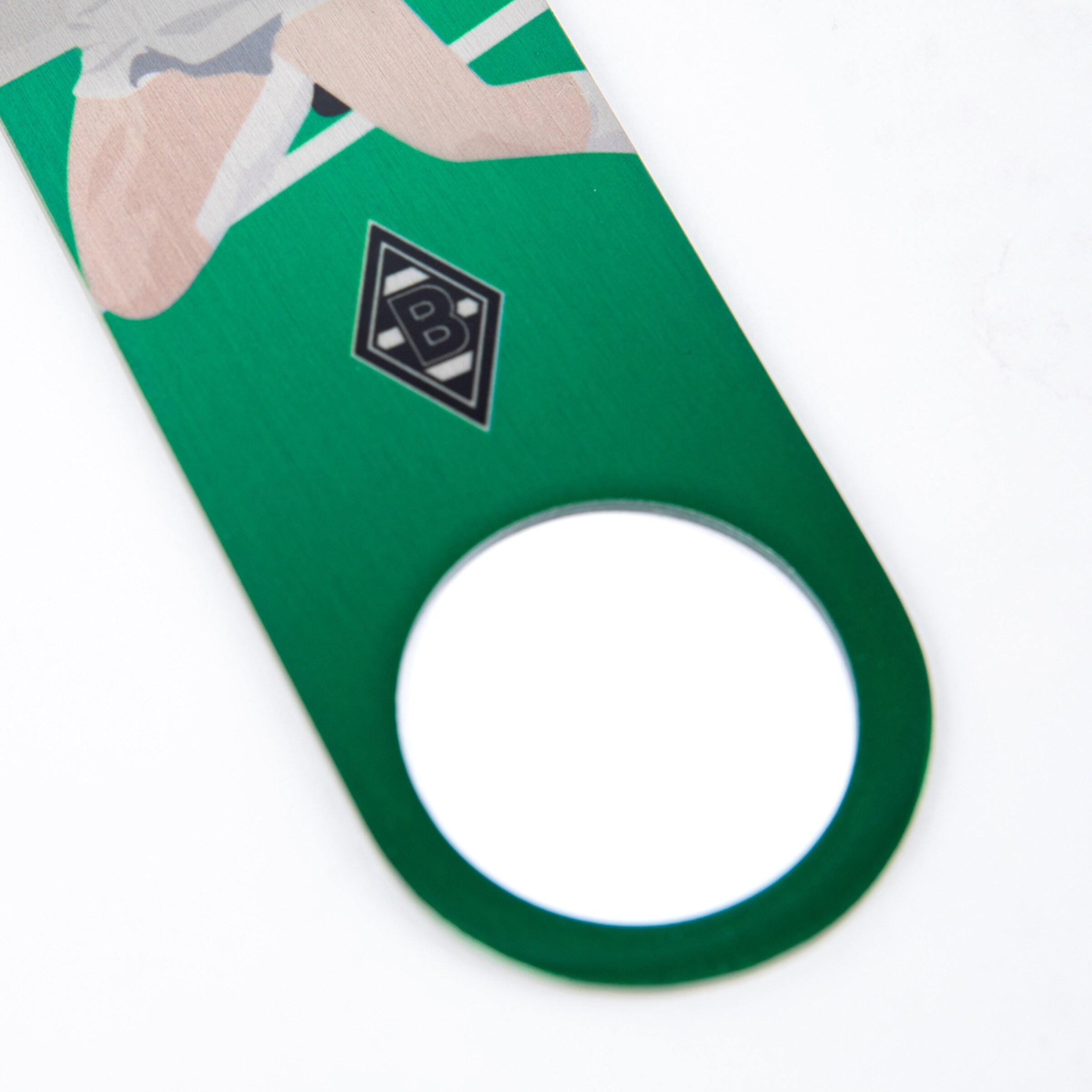 Green card featuring the Borussia Mönchengladbach logo with a round cutout.