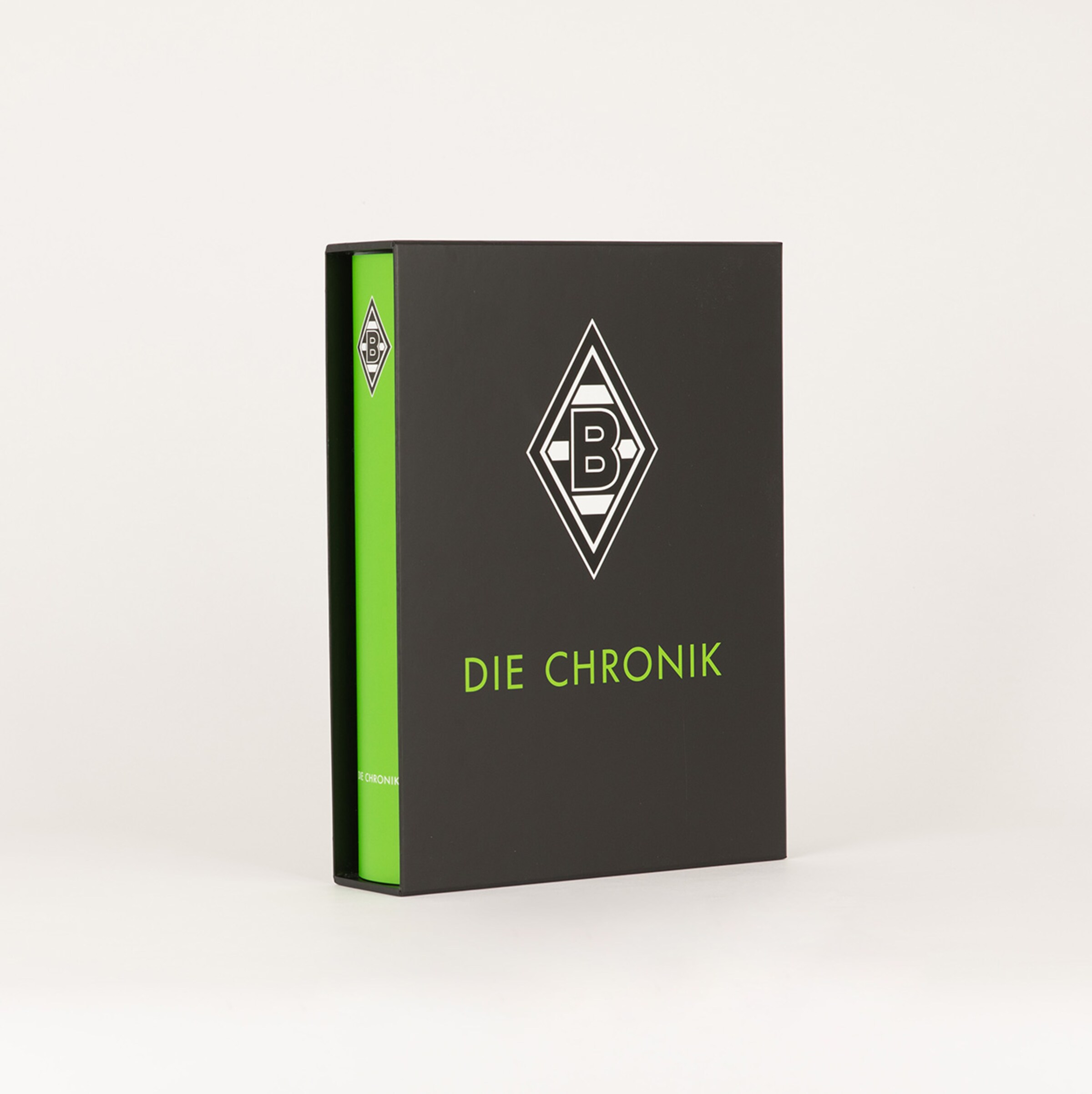 Black binder titled DIE CHRONIK with Borussia Mönchengladbach logo.