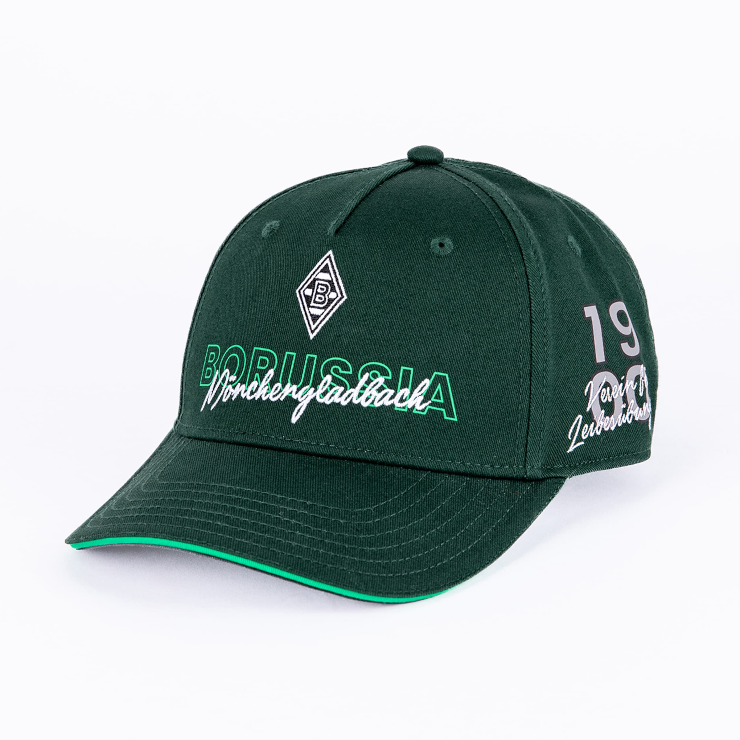 Dark green Borussia Mönchengladbach cap featuring the club logo, front lettering, and the founding year 1900 on the side.