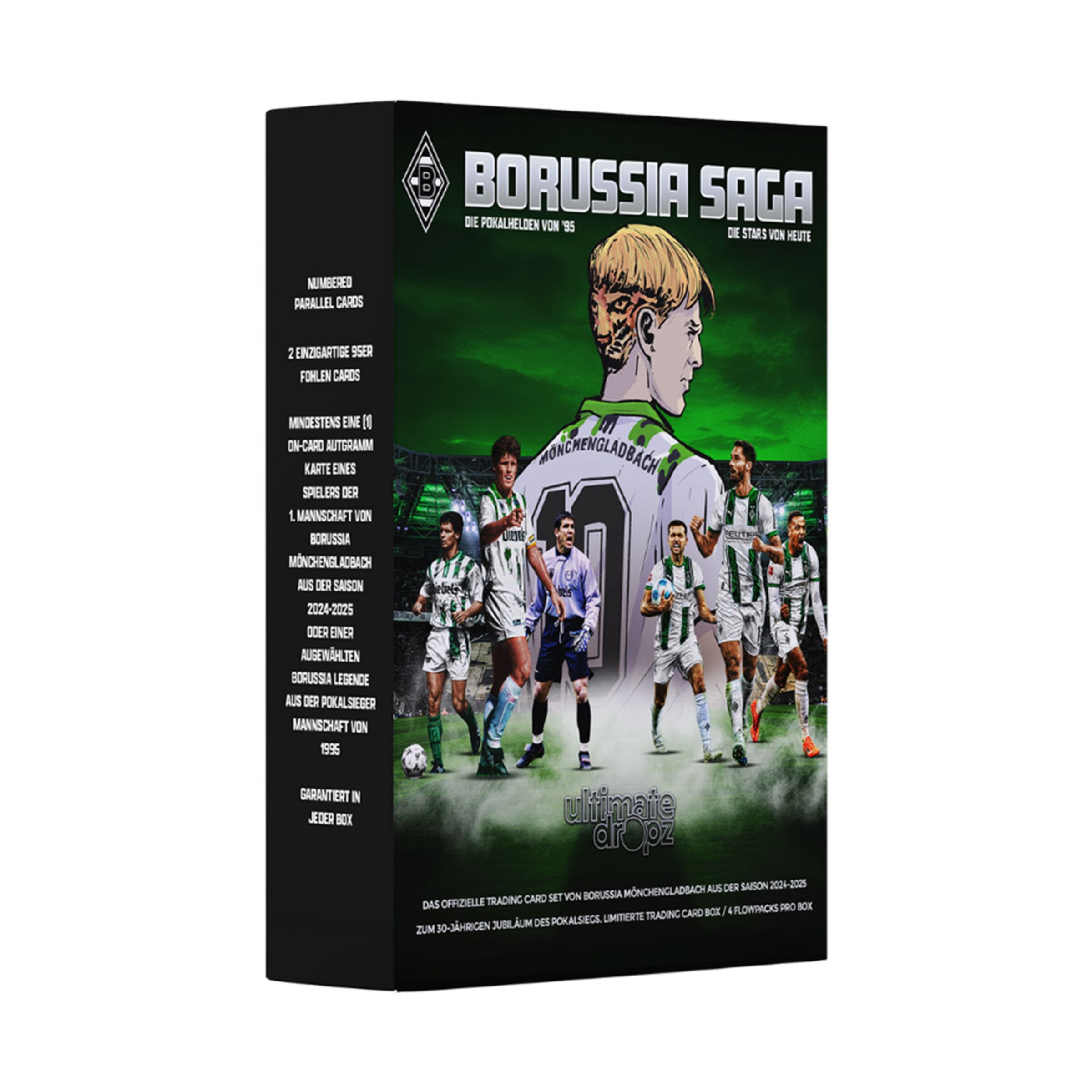 Die Box Borussia Saga mit Fußballspielern des Vereins Borussia Mönchengladbach
