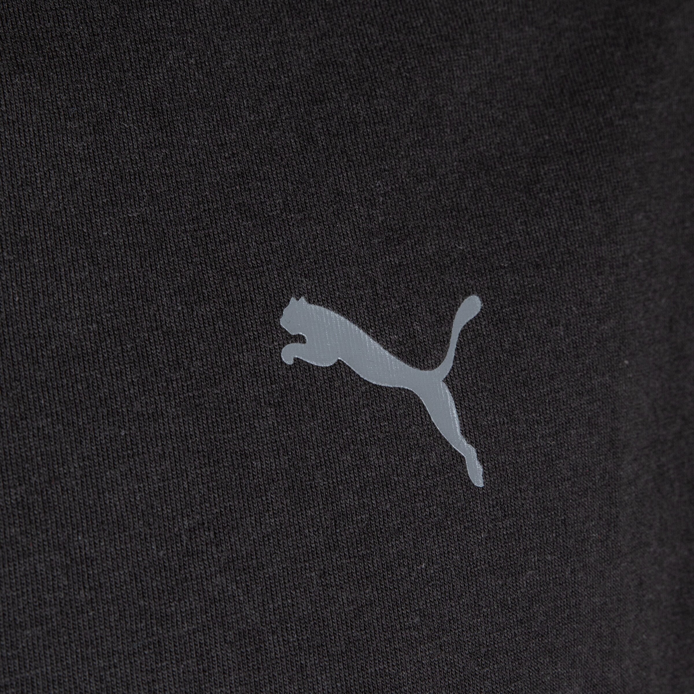 Puma logo on black fabric.