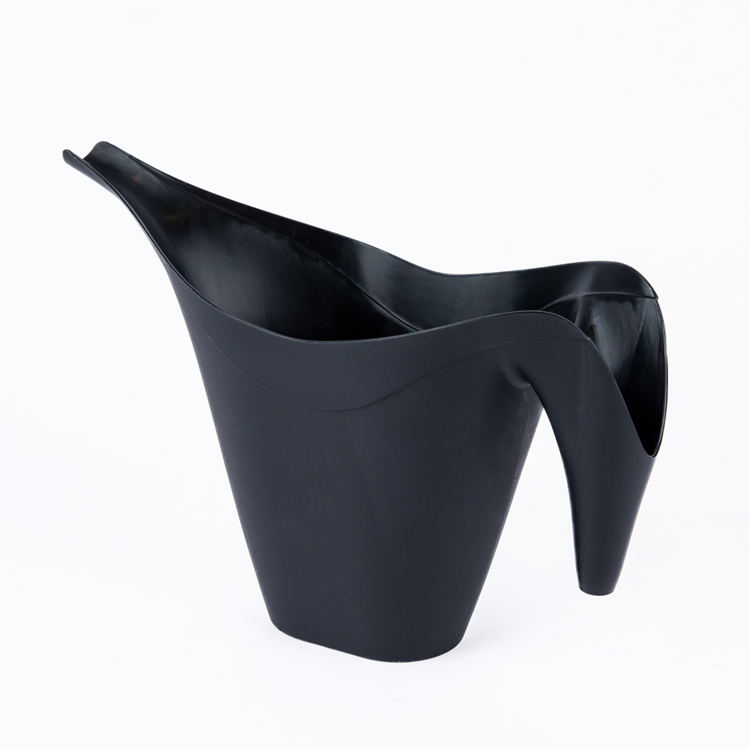 Black futuristic-shaped container with two spouts.