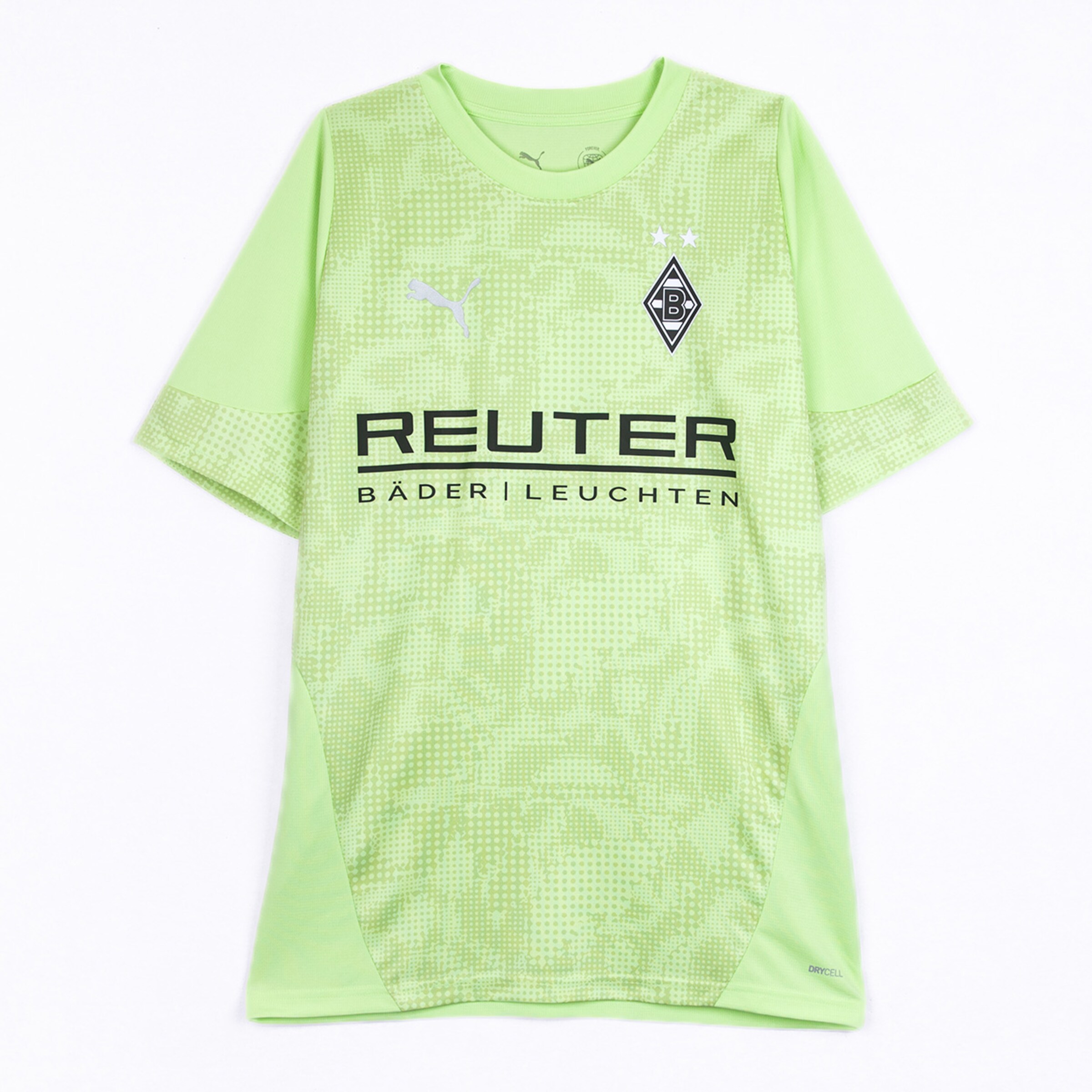 Grünes Borussia Mönchengladbach Trikot mit REUTER-Logo.