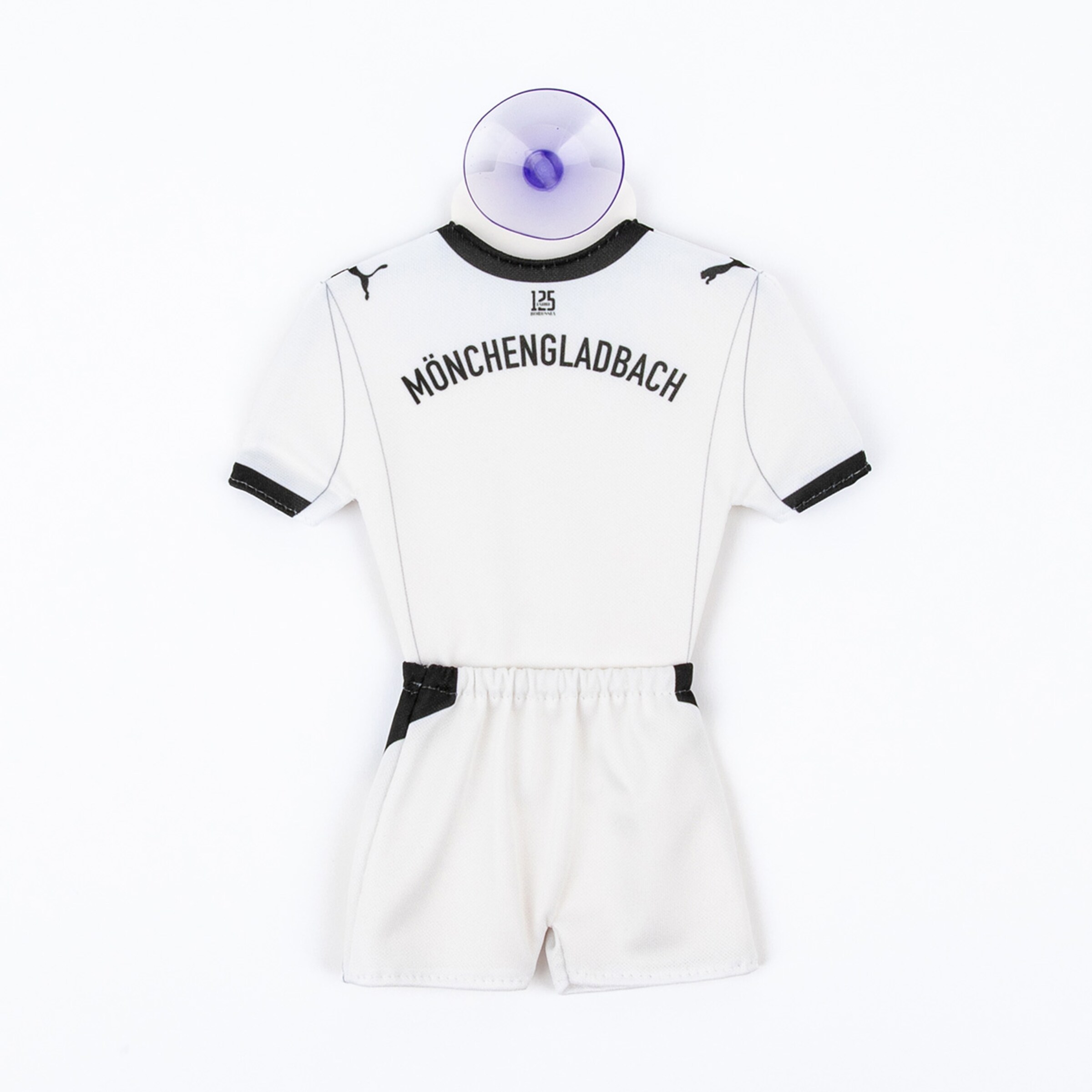 Miniaturtrikot von Borussia Mönchengladbach mit der Aufschrift Mönchengladbach auf dem Rücken.