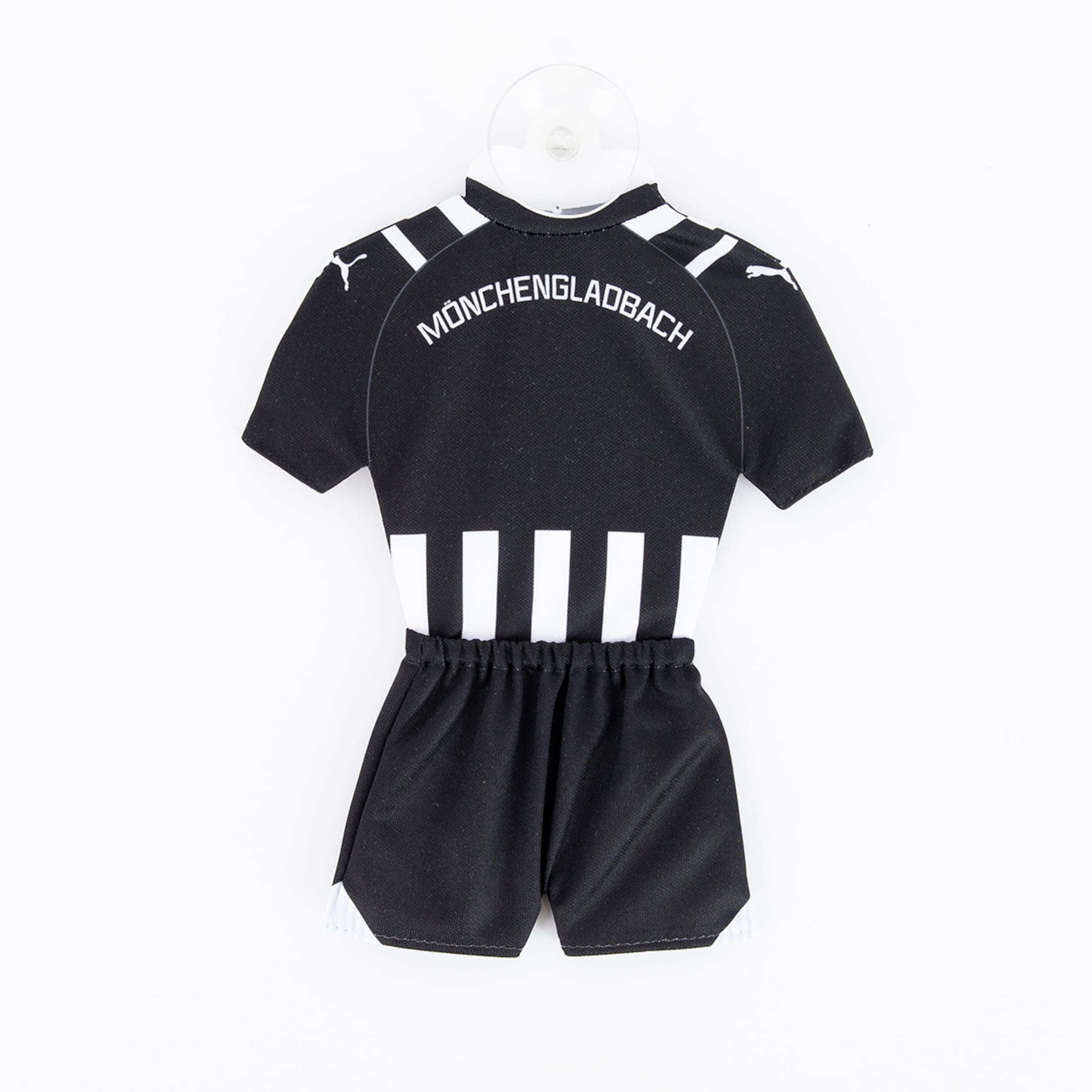 Schwarz-weiß gestreiftes Mini-Trikot des Fußballclubs Borussia Mönchengladbach