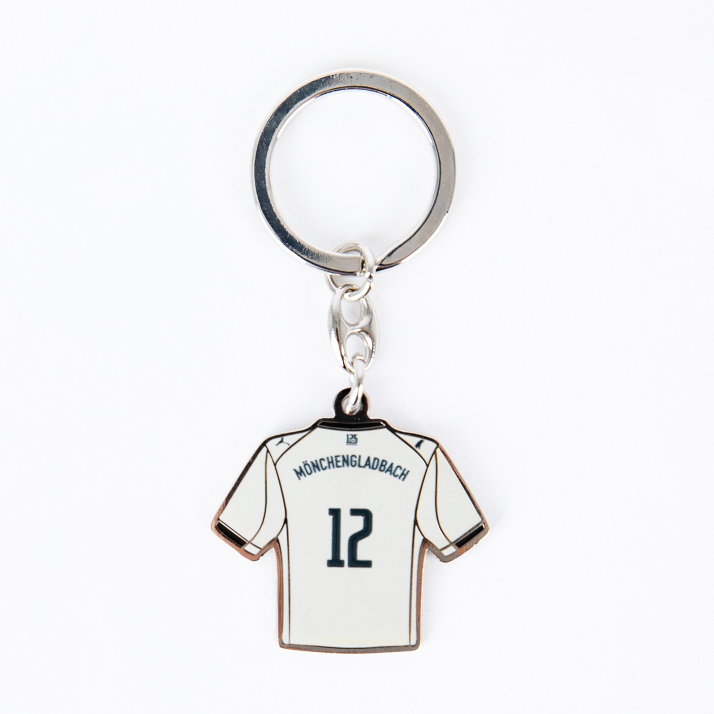 Schlüsselanhänger in Form eines Fußballtrikots mit der Nummer 12.