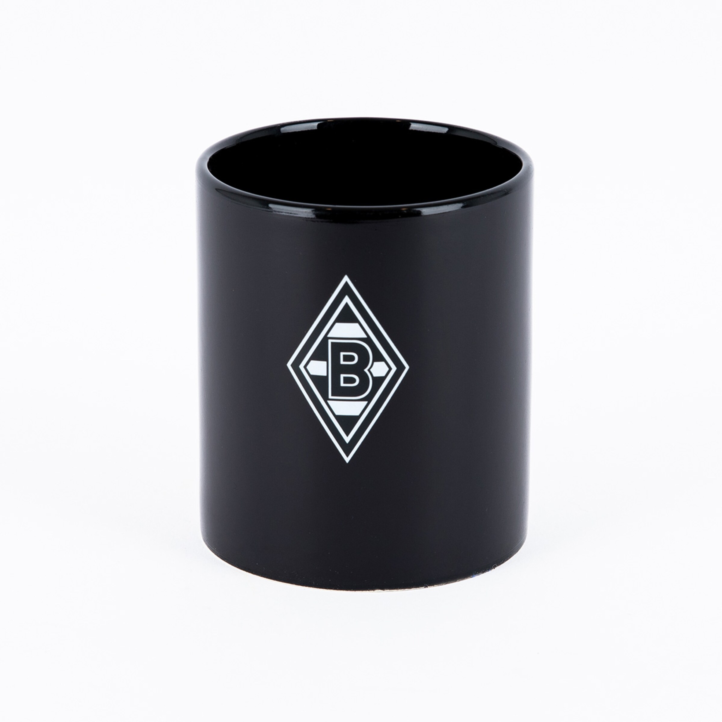 Schwarze Tasse mit Borussia Mönchengladbach-Logo