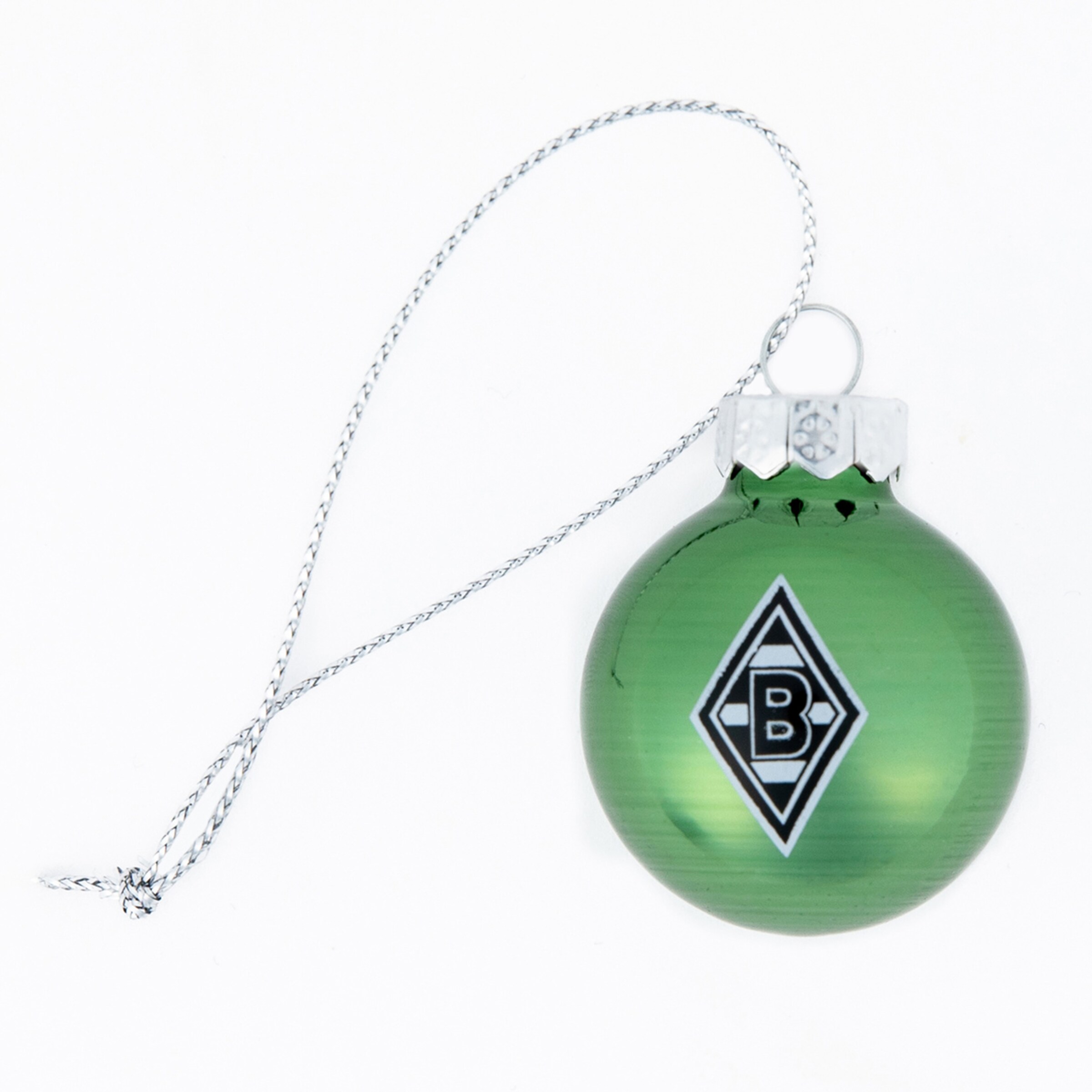 Green Christmas ornament featuring Borussia Mönchengladbach logo.