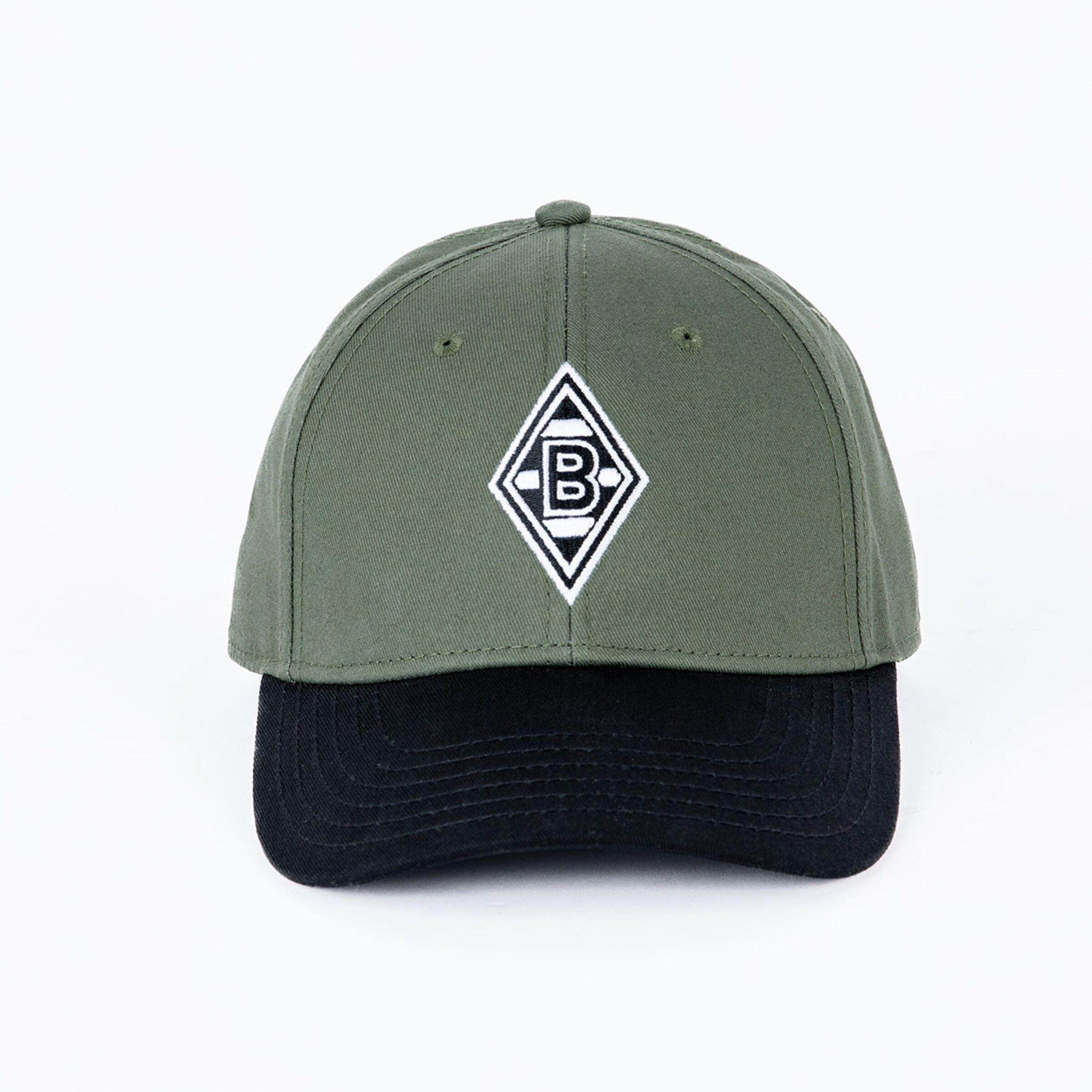 Cap mit aufgesticktem Borussia Mönchengladbach Logo in Form eines Diamanten.