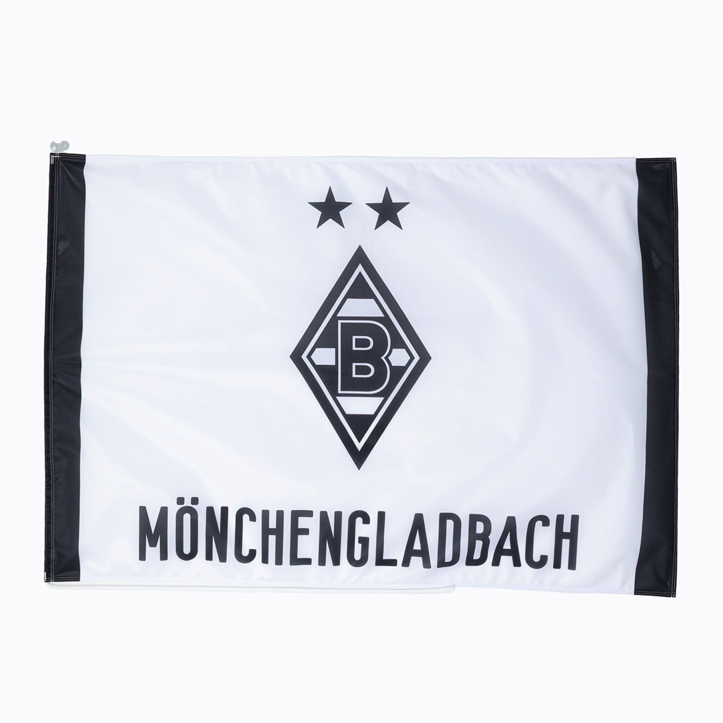 Flagge von Borussia Mönchengladbach mit Logo und Text