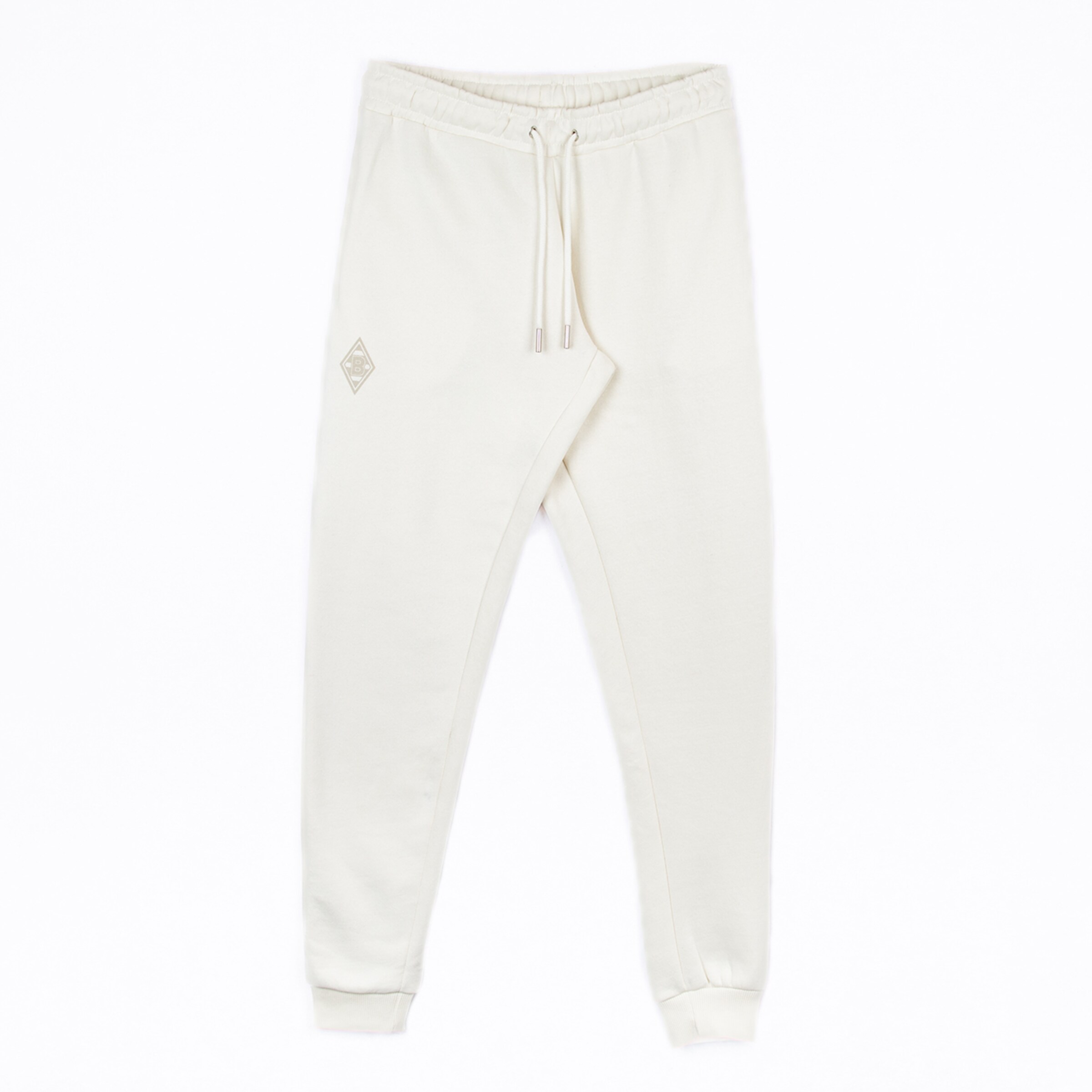 Beige Jogginghose mit einem gestickten Borussia Mönchengladbach Logo.