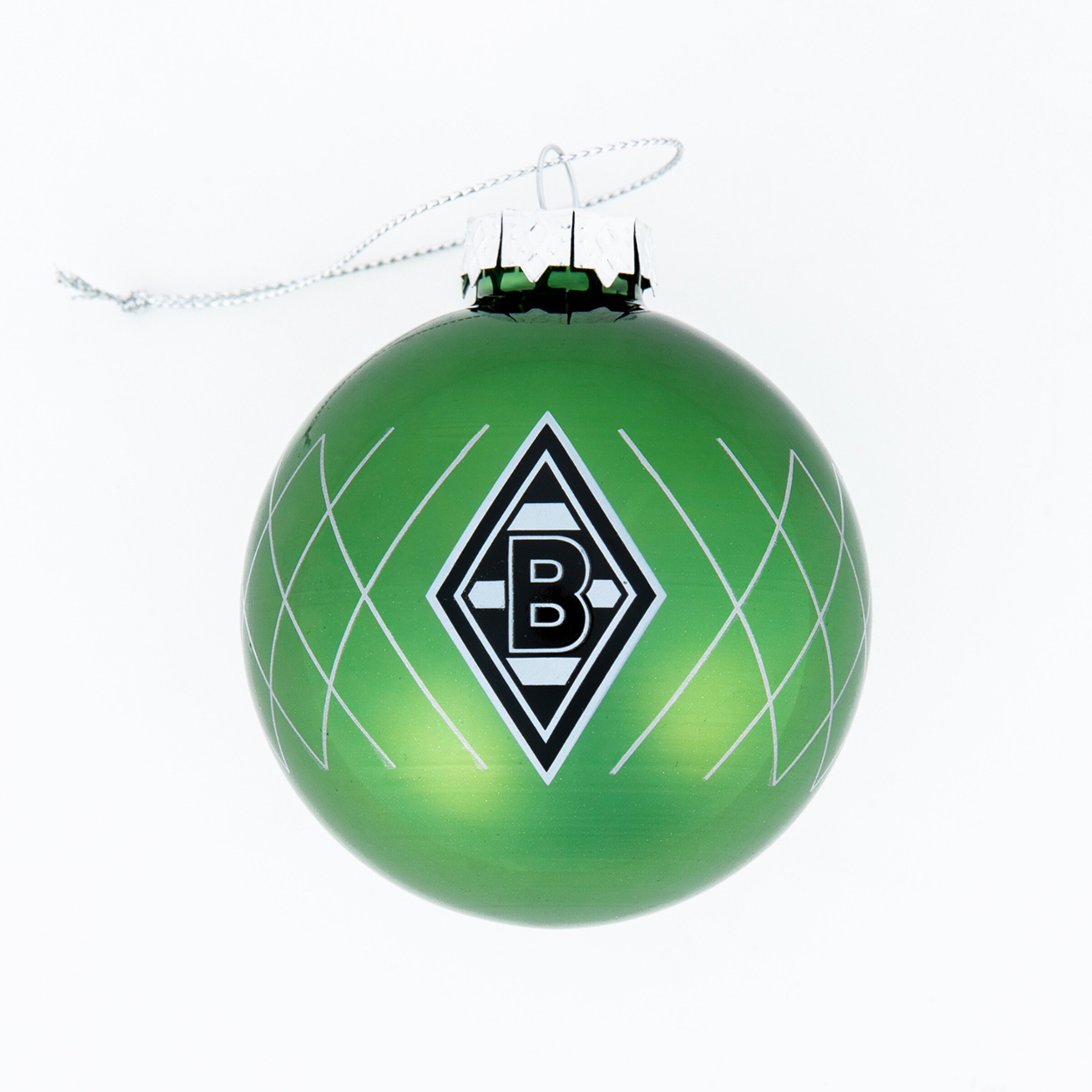 Grüne Weihnachtskugel mit Borussia Mönchengladbach Logo