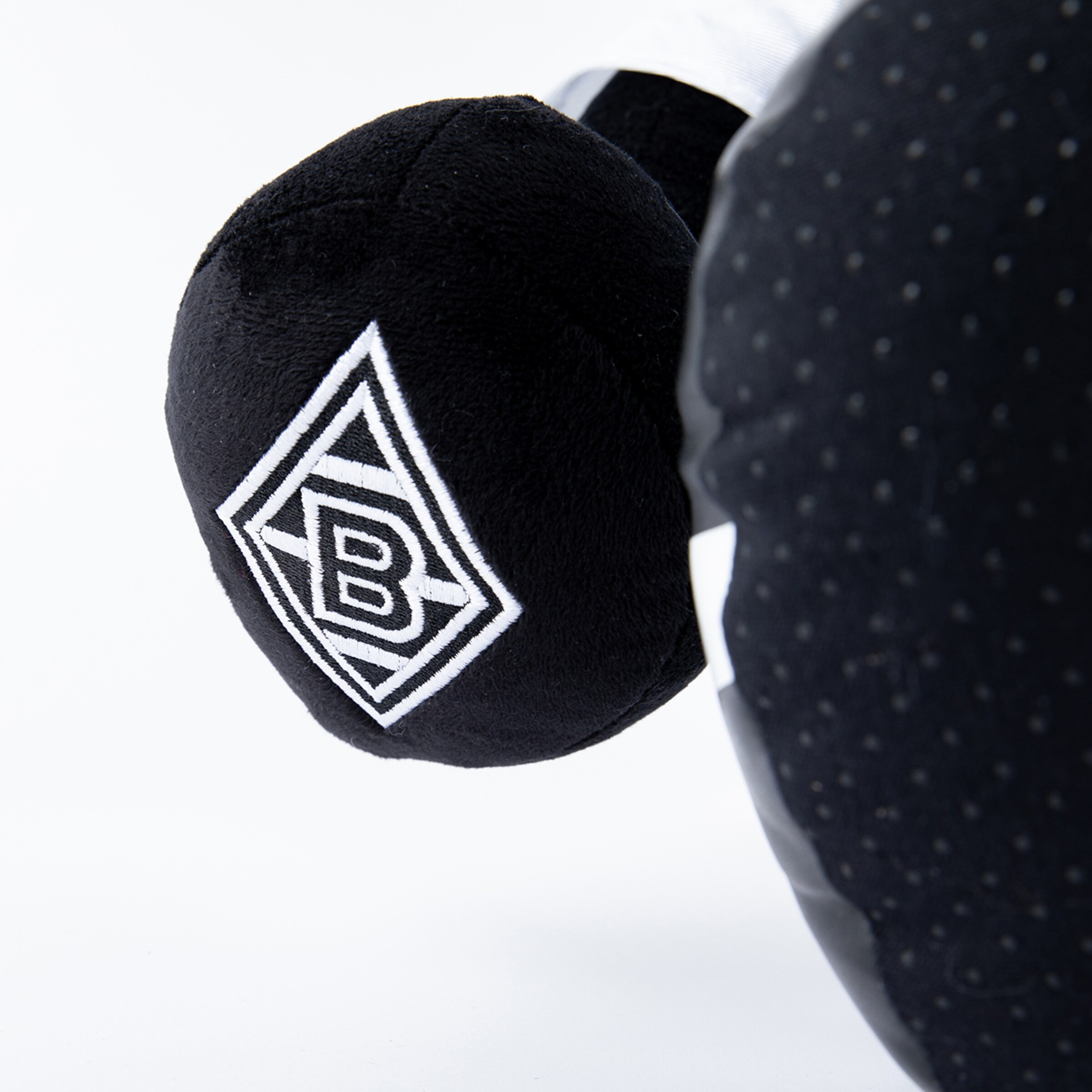 Plush ball with Borussia Mönchengladbach logo.