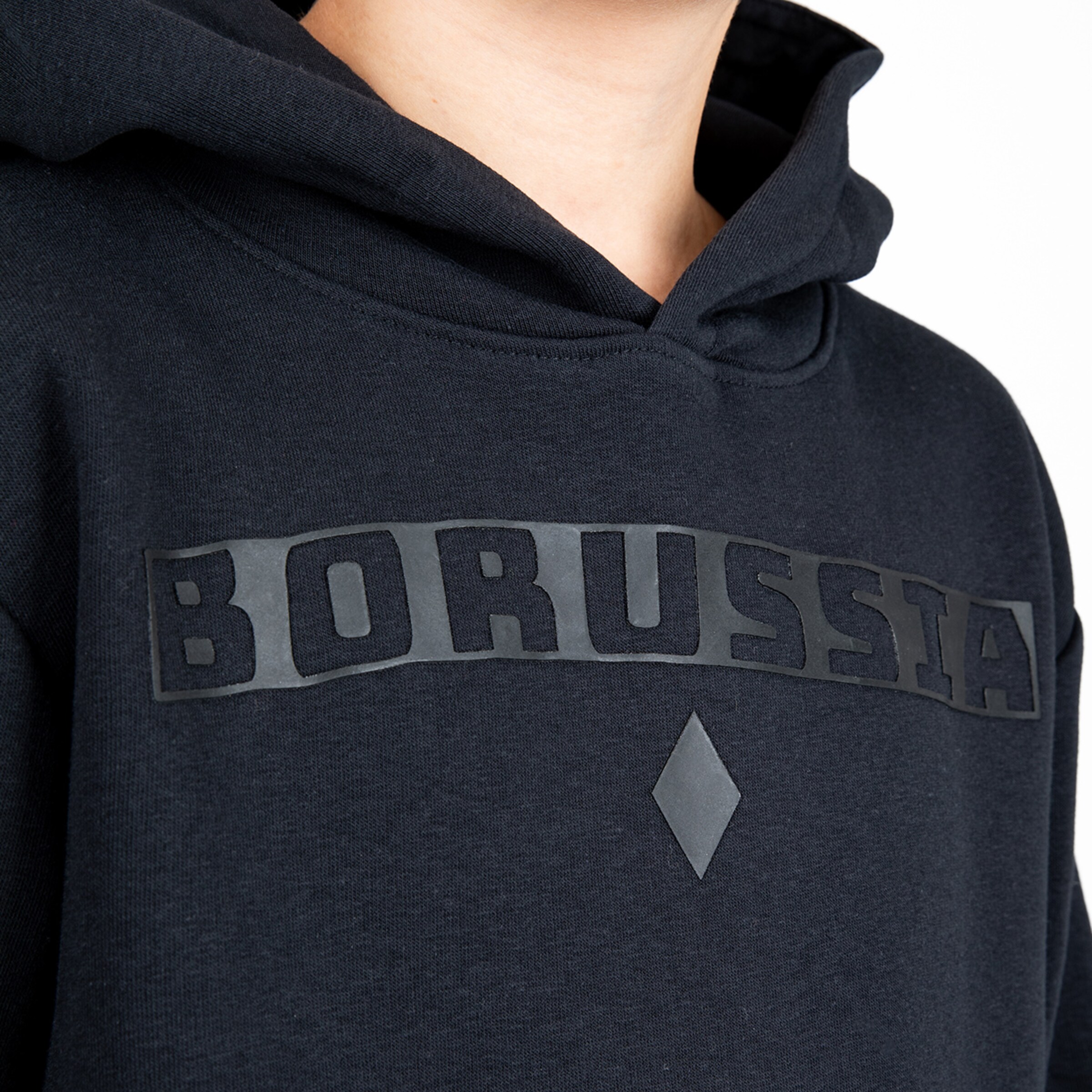 Hoodie mit dem Schriftzug BORUSSIA und Diamantsymbol.