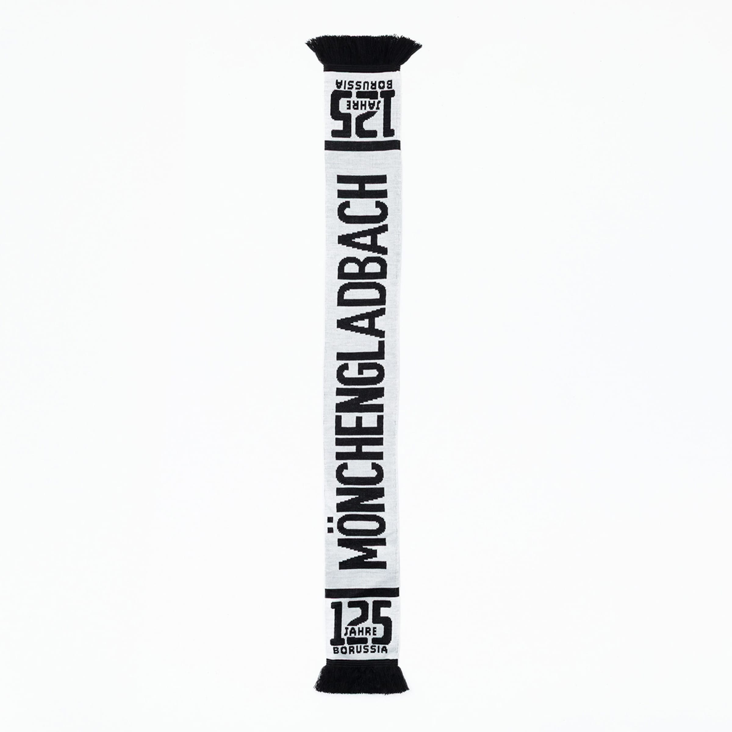 Schal mit der Aufschrift MÖNCHENGLADBACH und 125 JAHRE BORUSSIA.