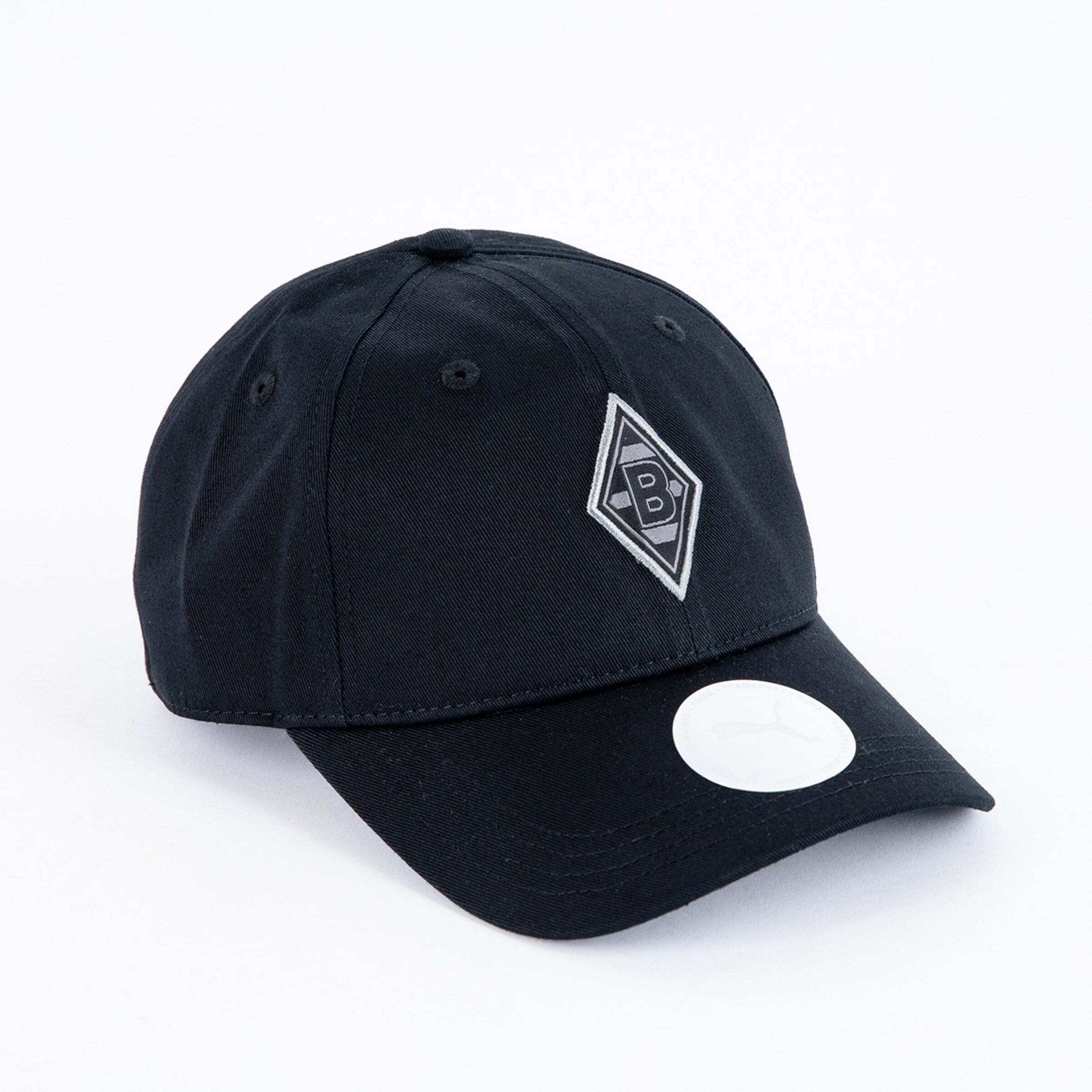Black baseball cap featuring the Borussia Mönchengladbach logo on the front.