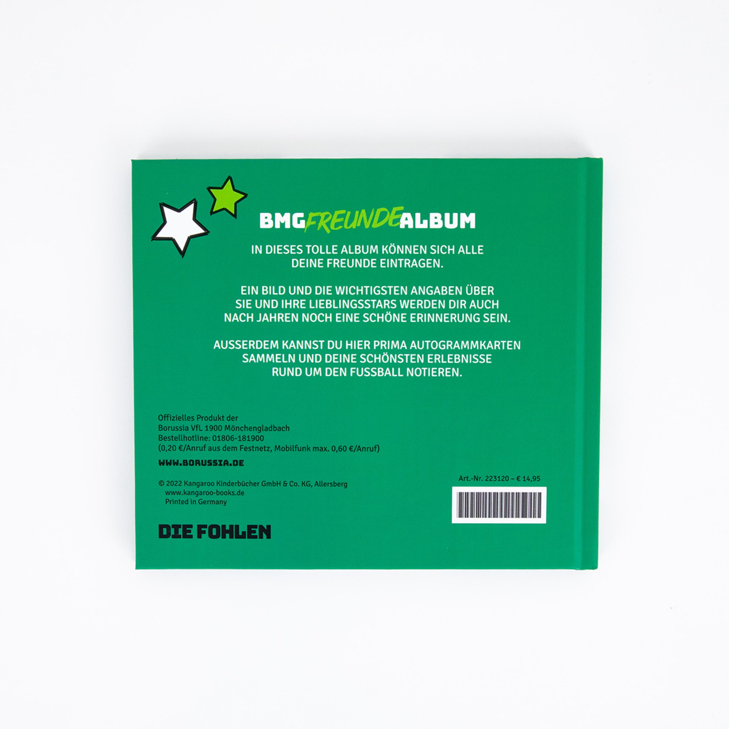 Friend album from Borussia Mönchengladbach with space for entries and memories.