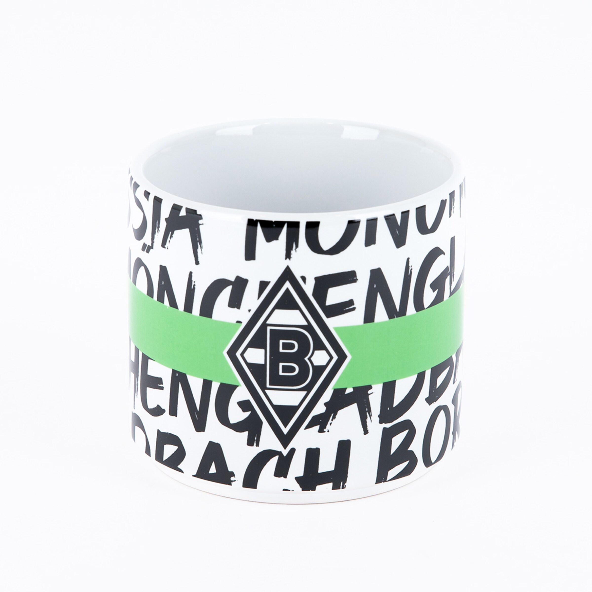 Kaffeetasse mit Aufschrift Borussia Mönchengladbach und Logo.