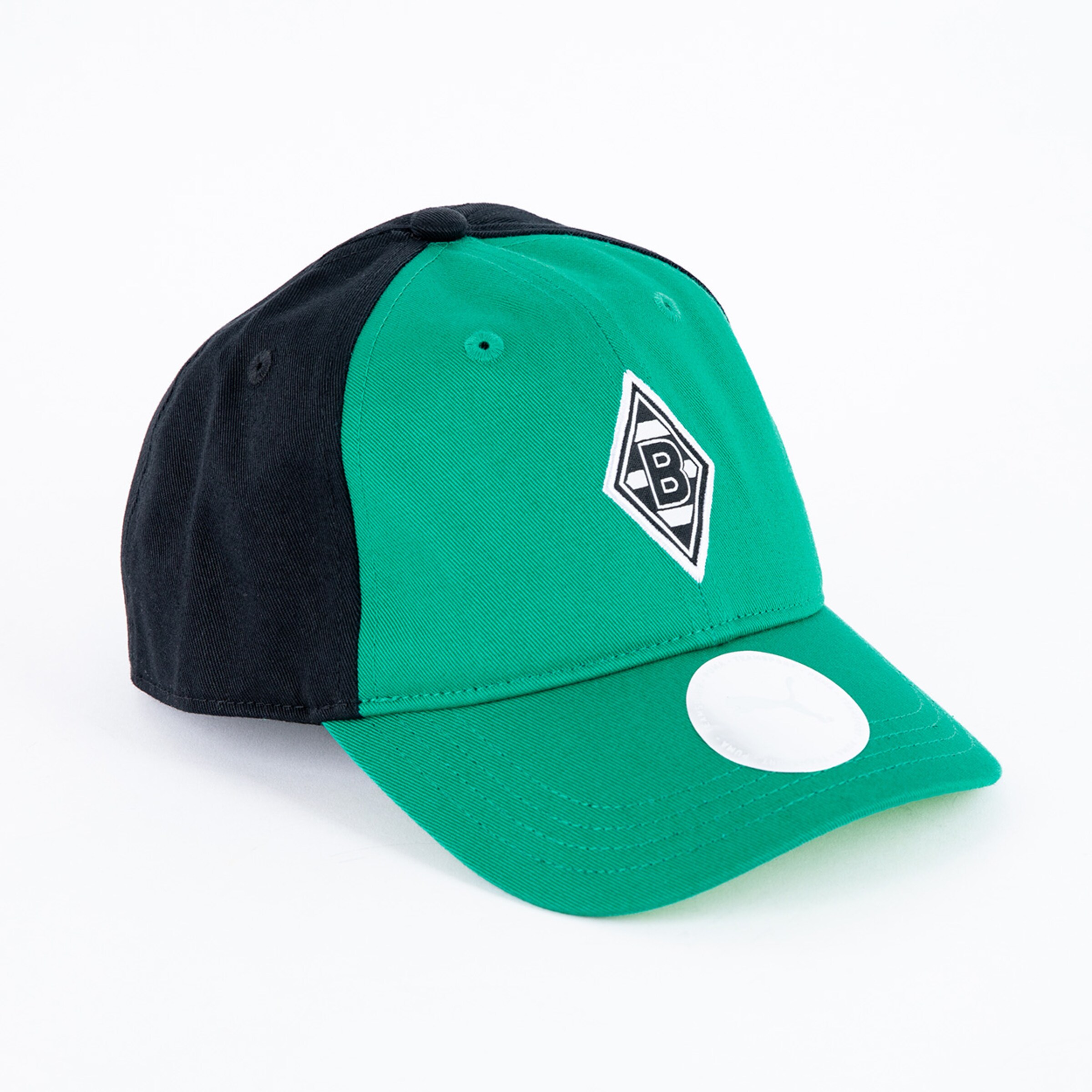 Cap im Vereinsdesign von Borussia Mönchengladbach grün und schwarz mit Logo.